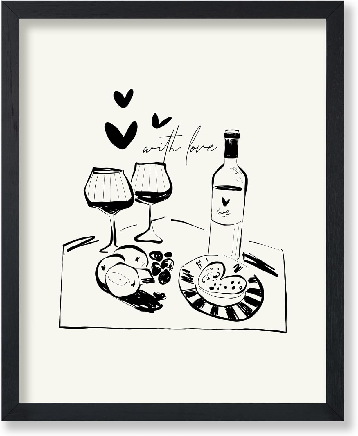 Poster Master Cake Poster - Retro Heart Print - Romantic Art - Sweet Print - Lovers Design - Trendy & Modern Design - Chic Boho Decor - Great Kitchen or Bakery Decor - 8x10 UNFRAMED