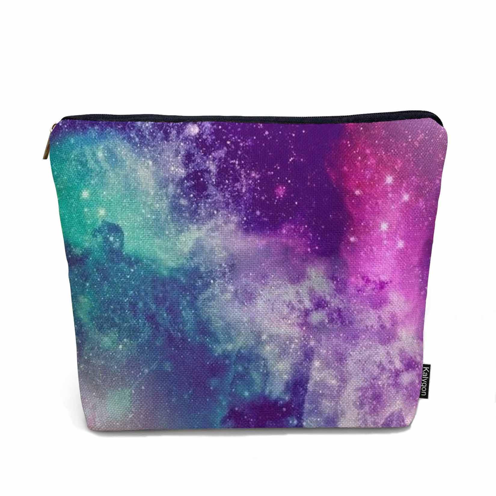 Kalygon Galaxy Space Makeup Bags Makeup Organizer Cosmic Nebula Universe Space Galaxy Flax Toiletry Bags Travel Cosmetic Bag Makeup Purse Pouch