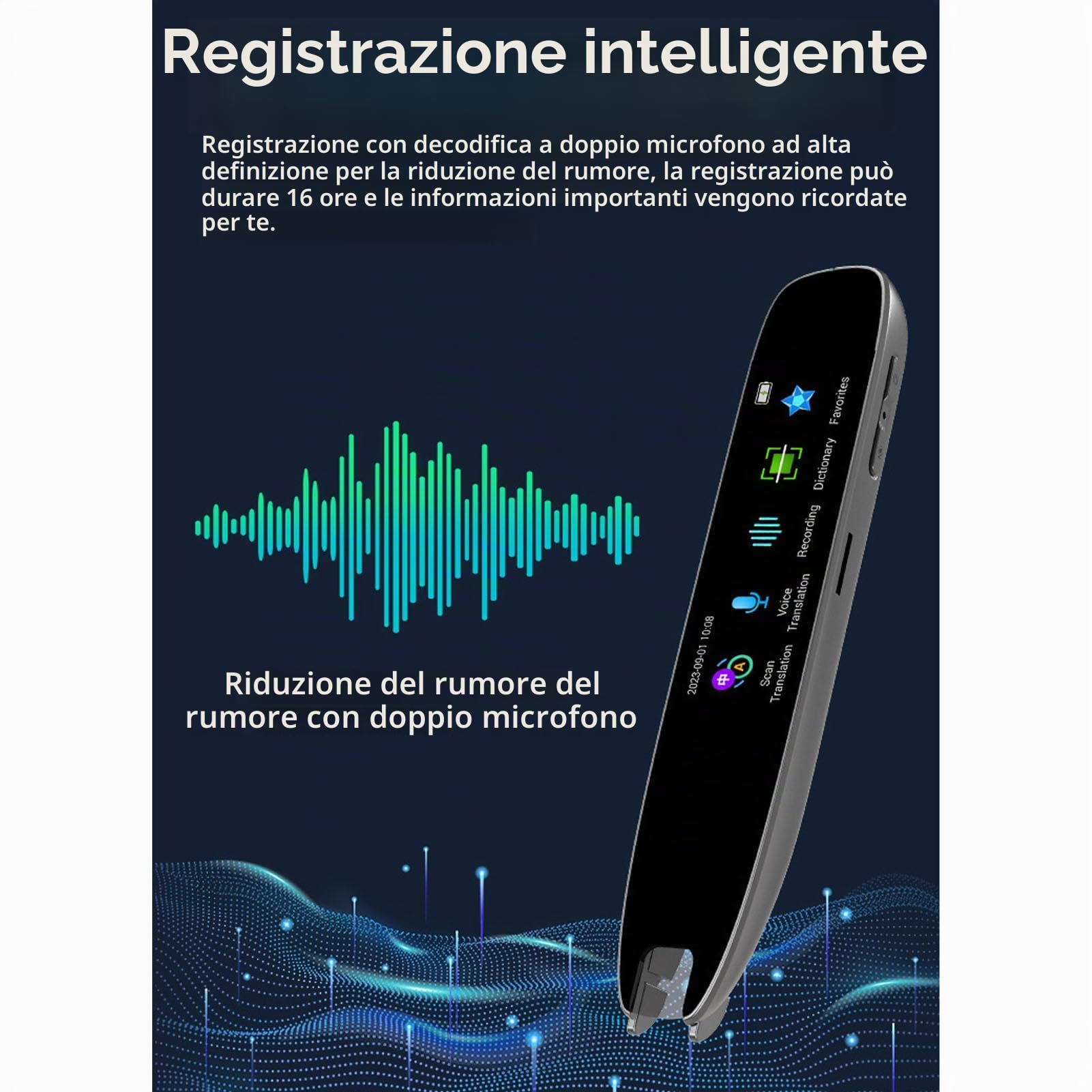 Ejoyous Scan Reader Pen, 13 Lingue OCR Digital Pen Reader Supporta la Scansione Vocale in Traduzione di Dispositivo di Traduttore di Lettura Digitale Intelligente per