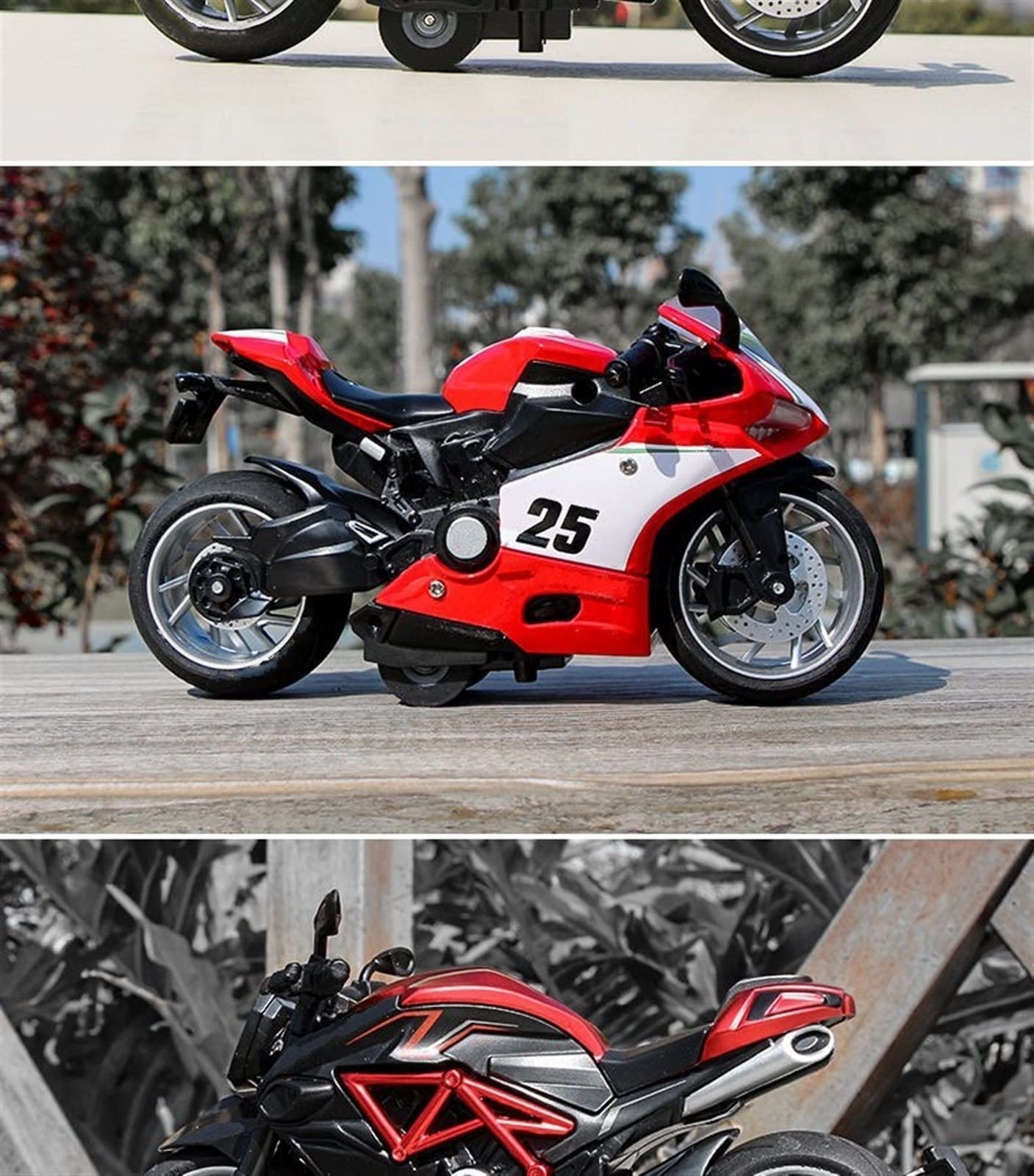 Moto de Juguete Modelo De Motocicleta, Luz Y Efecto Sonido, Coche Fundido A Presión, Juguetes para Niños, Regalo Cumpleaños, para, Escala 1:12, Aleación | Orange