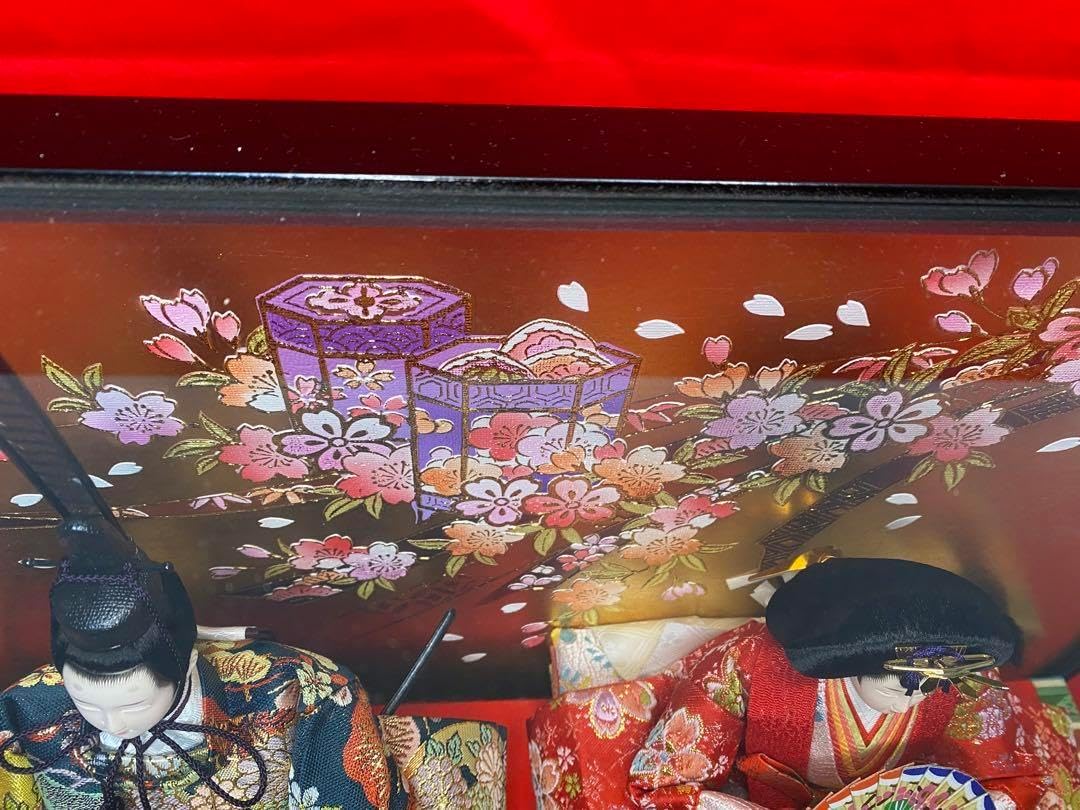 東京久月　雛人形親王五人飾りガラスケース入・間口約５４×奥行約３３×高さ約４３㎝ 東京久月 雛人形親王五人飾りガラスケース入・間口約54×奥行約33