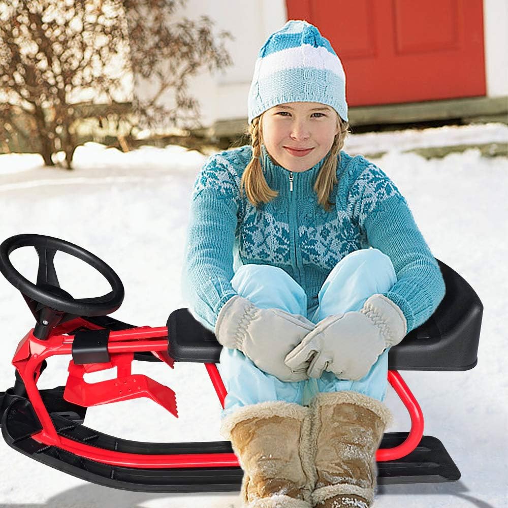 lzq lenkschlitten schlitten kinderschlitten bobschlitten ski bob rodel fur 1 kinder sportausrustung bekleidung sport freizeit suenaacampo com