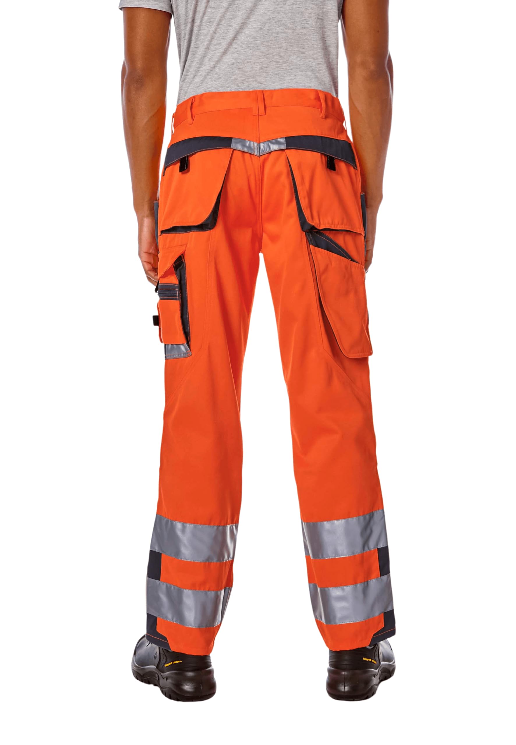 pka Warnschutz Arbeitshose EN ISO 20471 Kl. 2 in Orange/Grau Größe