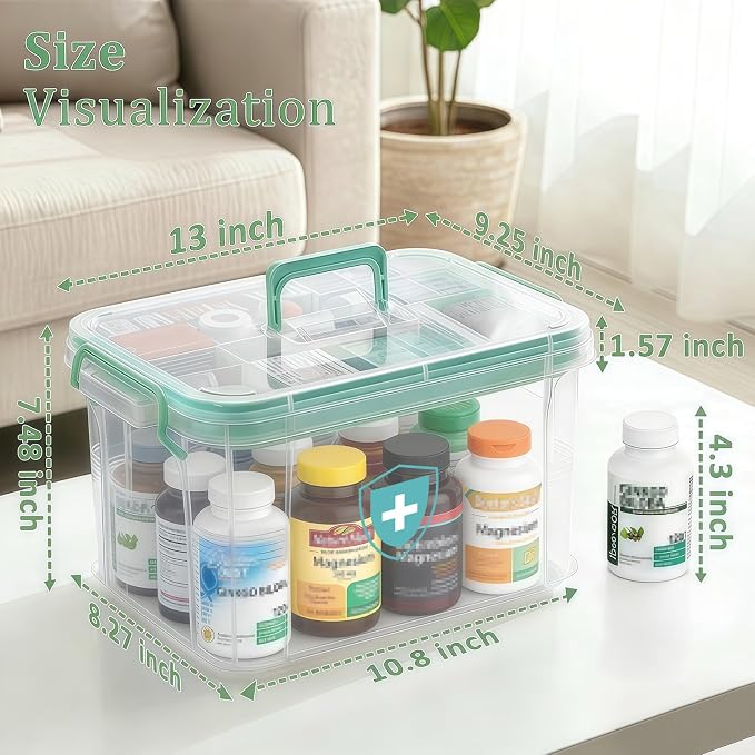Organizador transparente para medicinas 15QT con asa miniatura 2