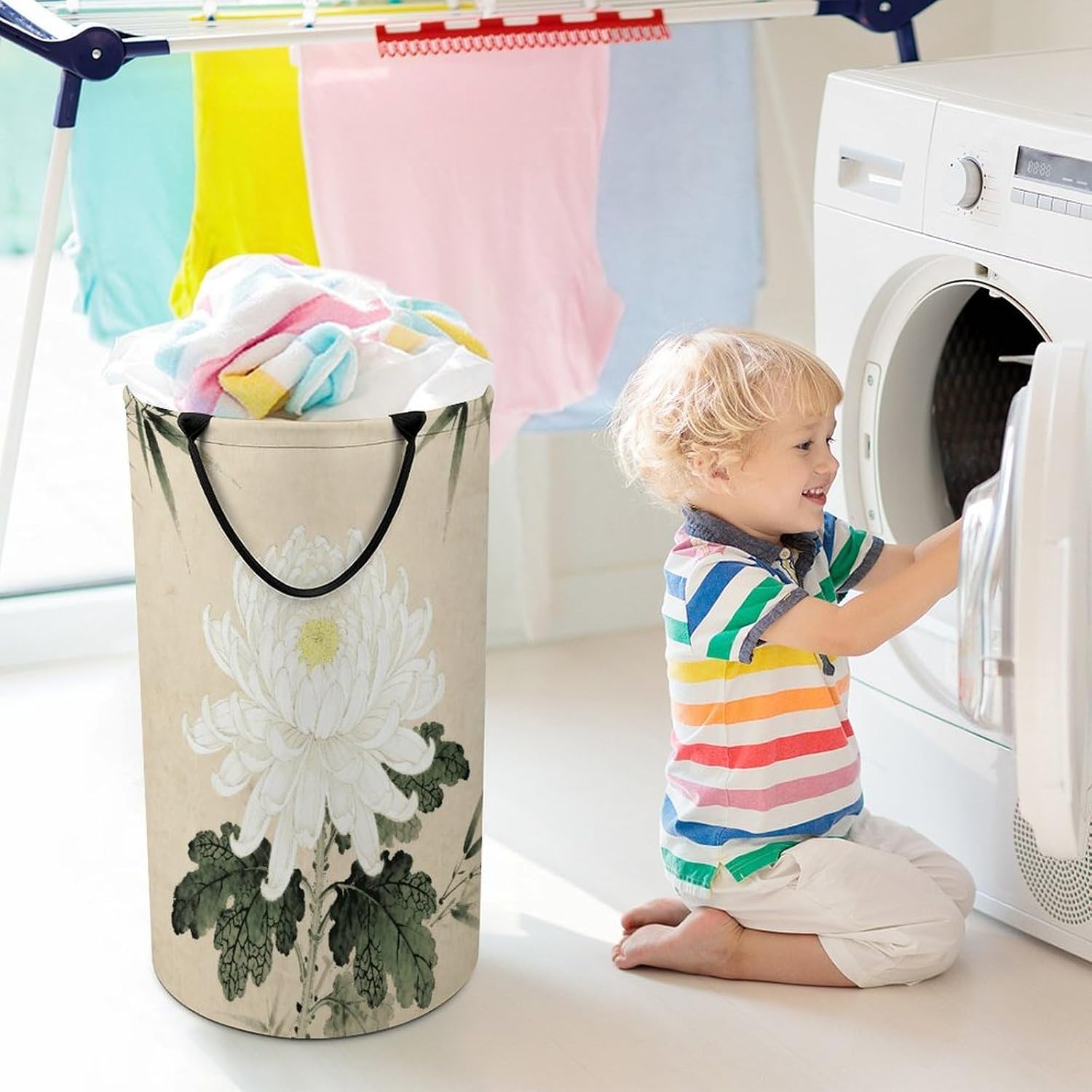 Dirty Clothes Basket Extra Large 110l Open Top Laundry Hamper With Portable Carry Handles, Foldable Waterproof Clothes Basket Spacious Laundry Bag For Bedroom Bathroom Laundry Room Dorm