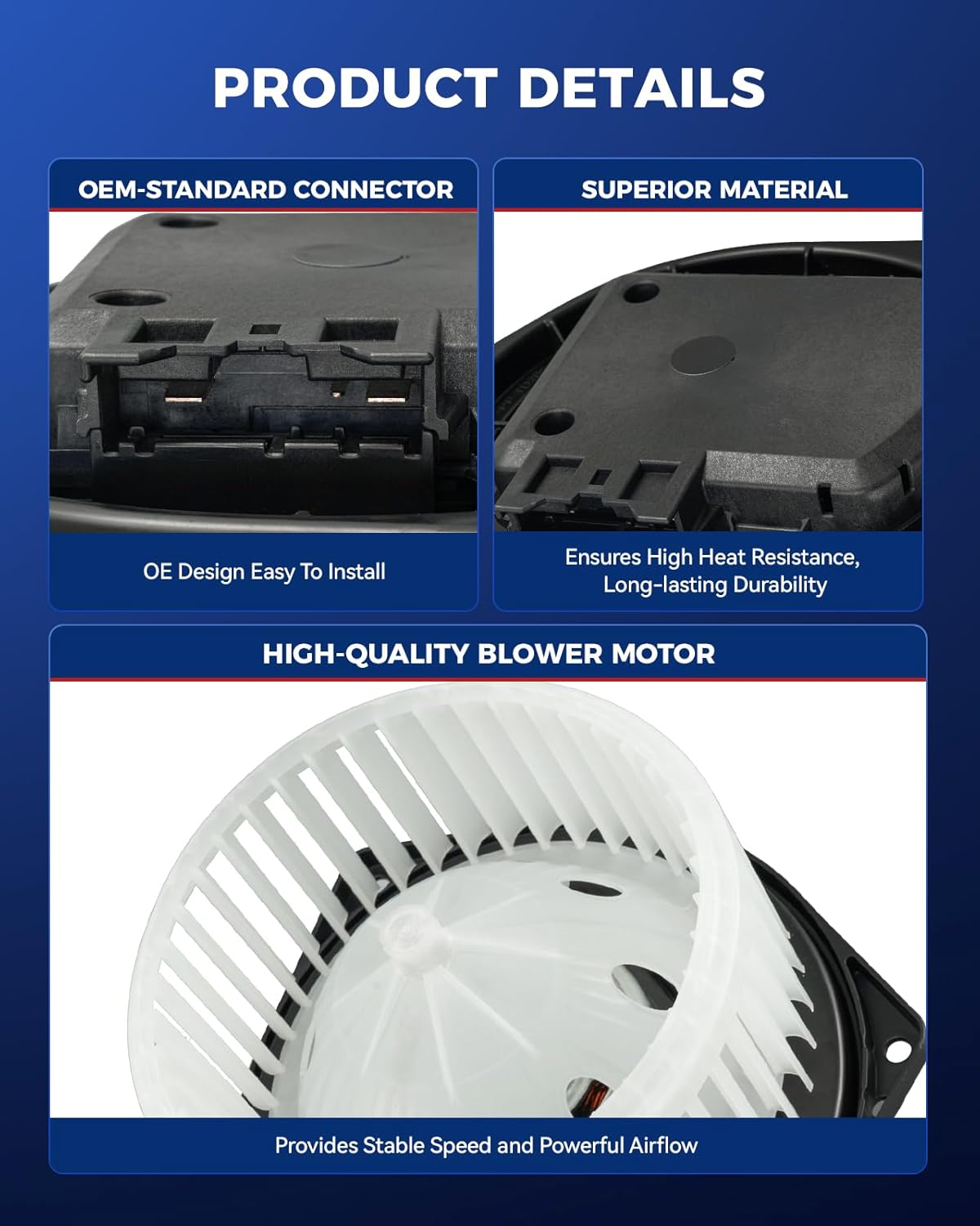 KAX AC Blower Motor Compatible with Nissan Armada 2017-2022, Infiniti QX80 2014-2022, QX56 2011-2013- HVAC Heater Blower Motor Replaces#76528,700355,27220JK01A