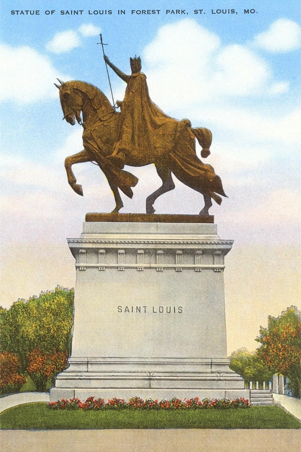 Amazon.com: ART.COM Wall Art Print Statue of St. Louis, Forest