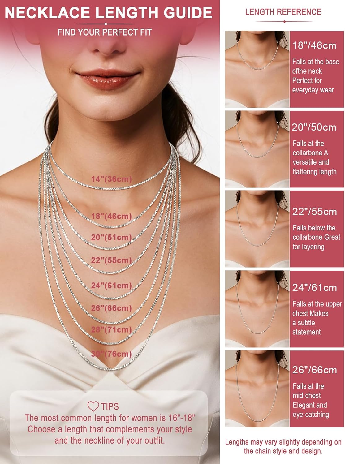 FOCALOOK Flat Box Chain Necklace, 2mm 14K Gold Plated Chains for Women | Hypoallergenic, Lightweight, Waterproof, Polished Stainless Steel, Non Tarnish, 18-30" Lengths, for Everyday Wear, Gift Box