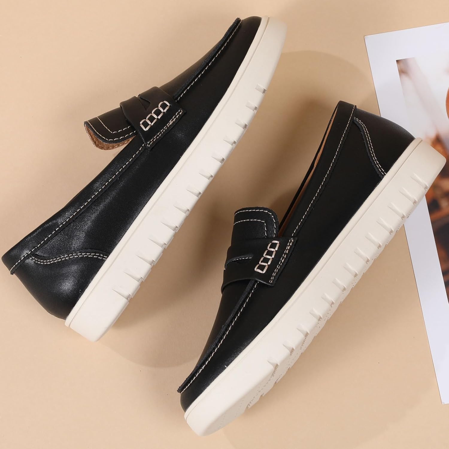 QAE Loafers for Women Penny Loafers Slip On Sneakers Womens Shoes Dressy Casual Comfortable Ladies Spring Shoes - Image 6