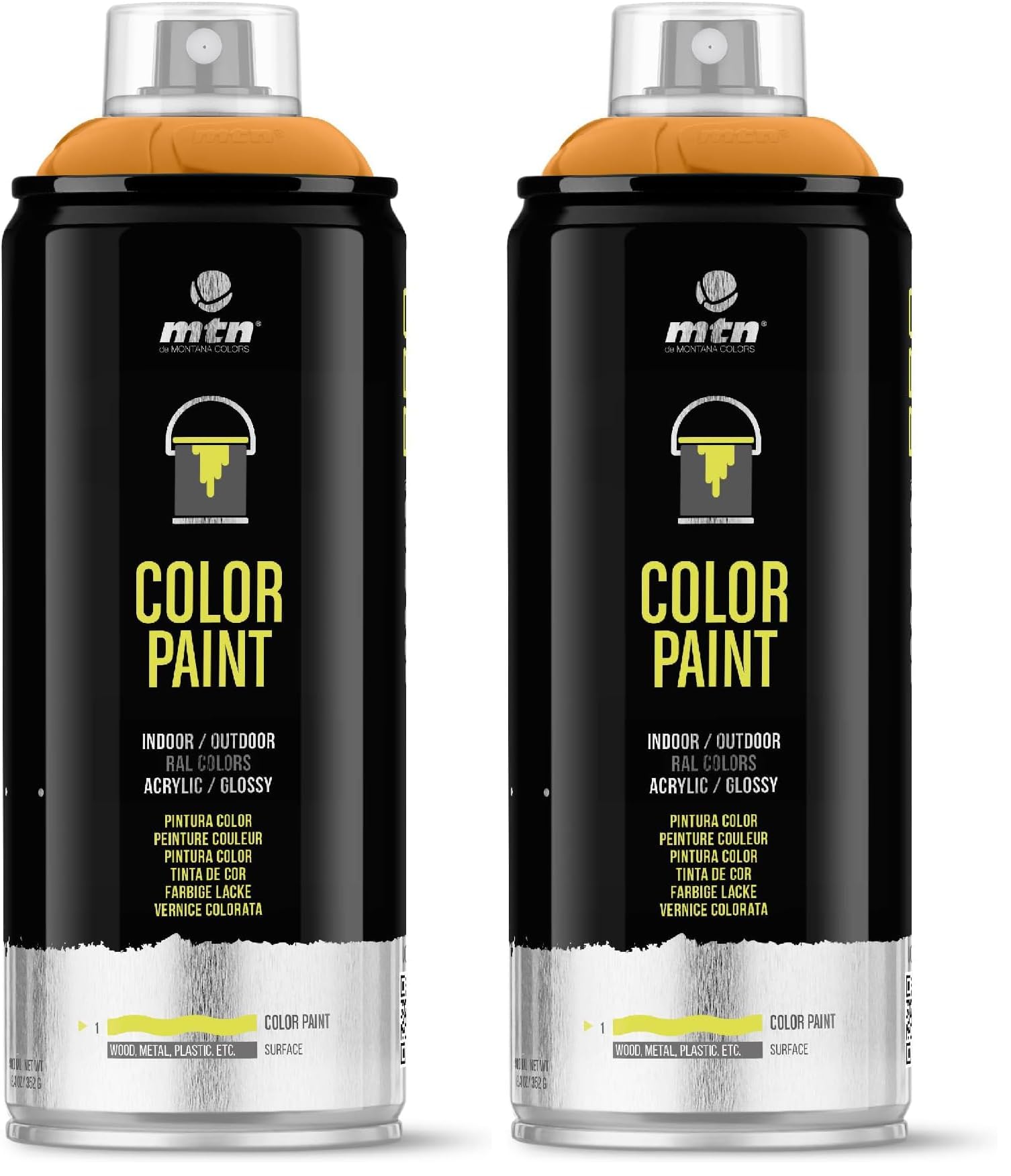 Spray MTN PRO RAL-2004 naranja puro aerosol pintura pack de 2