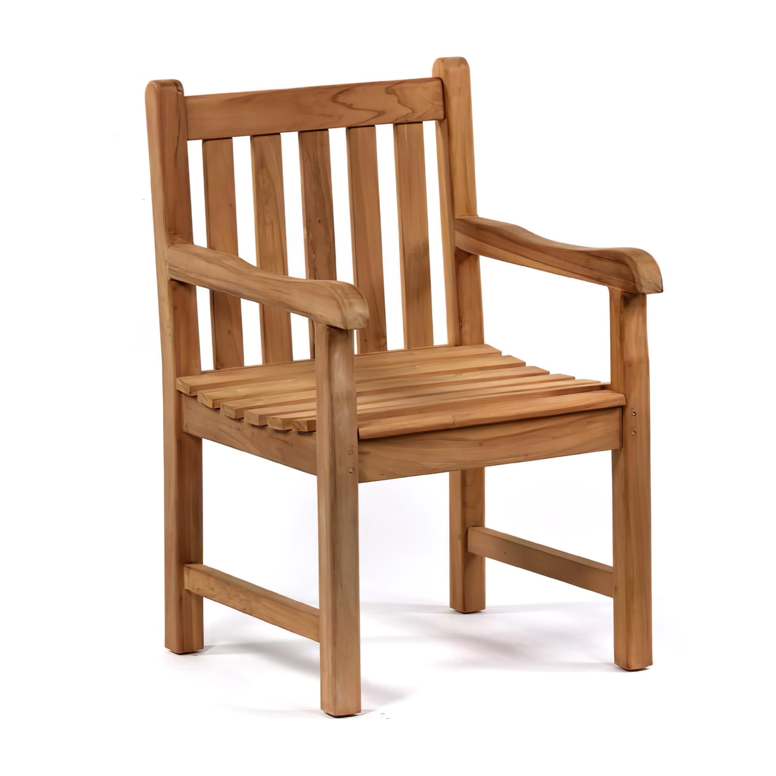 BrackenStyle Warwick Grade A Teak Armchair - Premium Wooden Garden Patio Outdoor Seat Chair Golden Brown