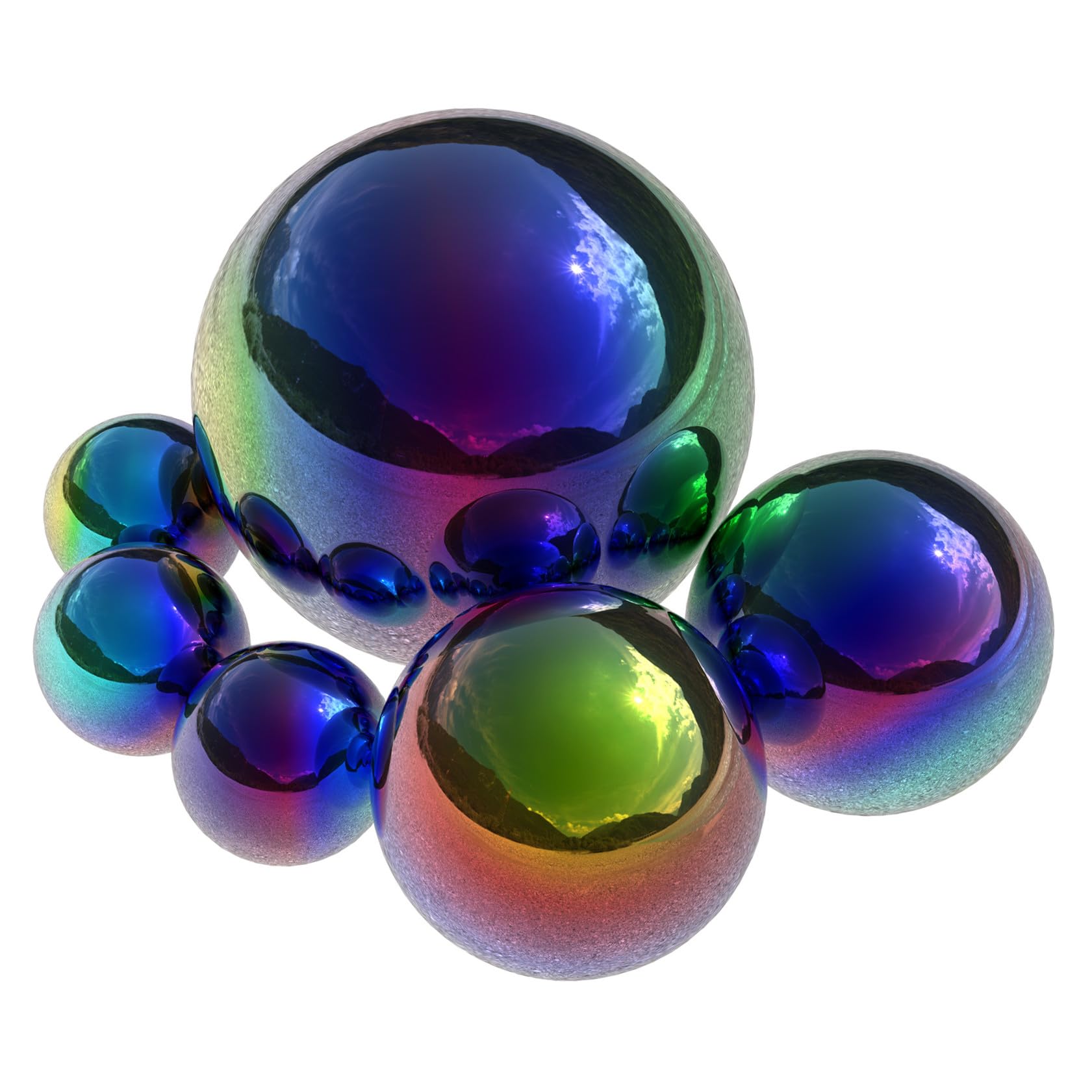 BESPORTBLE 6St reflektierender Ball im Freien edelstahlkugeln Dekoration Schlafzimmer Rasendeko aus Metall Rasendekorationen im Freien Ornament Christbaumschmuck blickende Sphären Spiegelball