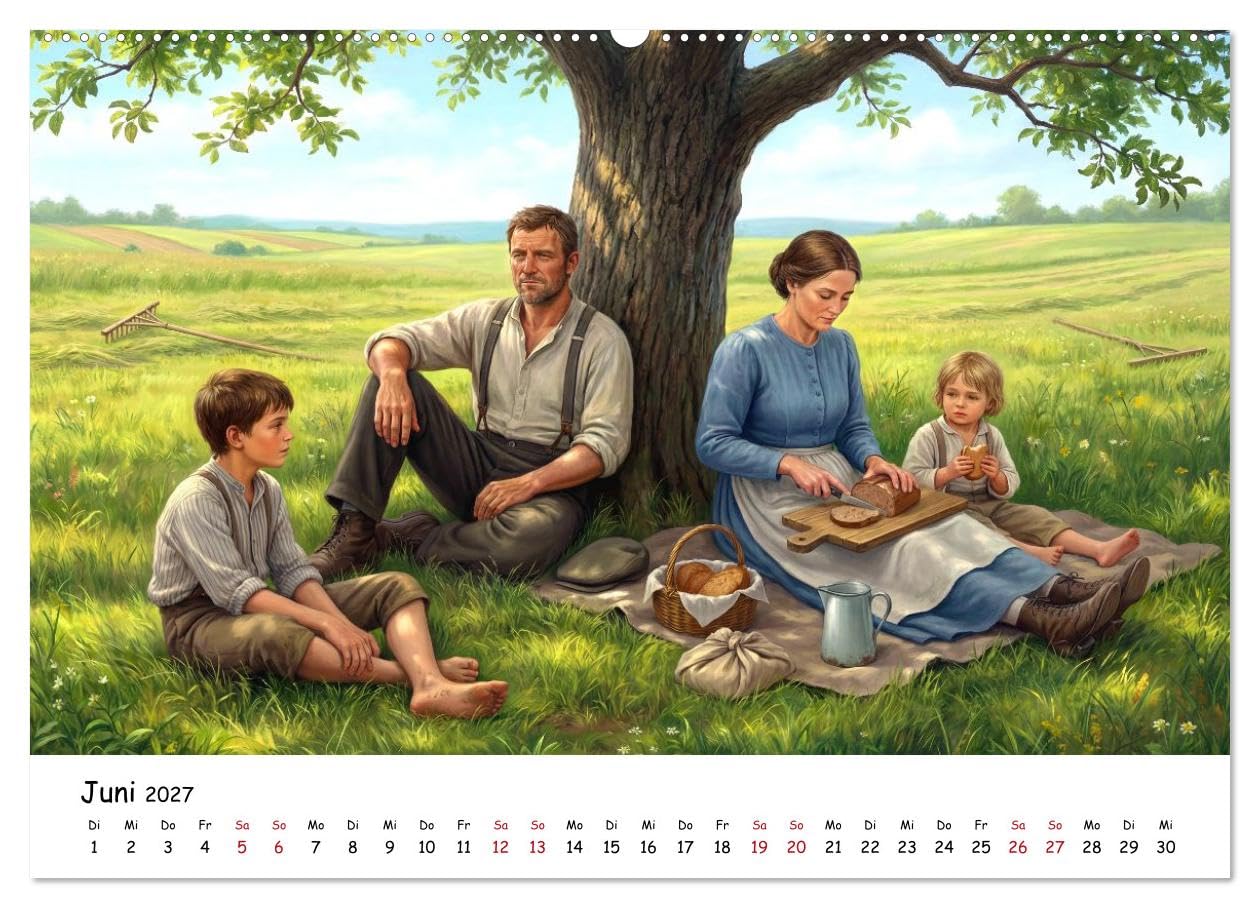 Zwischen Feld und Hof - Landleben vor über hundert Jahren (hochwertiger Premium Wandkalender 2027 DIN A2 quer), Kunstdruck in Hochglanz: Arbeit, Ruhe ... im frühen 20. Jahrhundert. (CALVENDO Kunst)