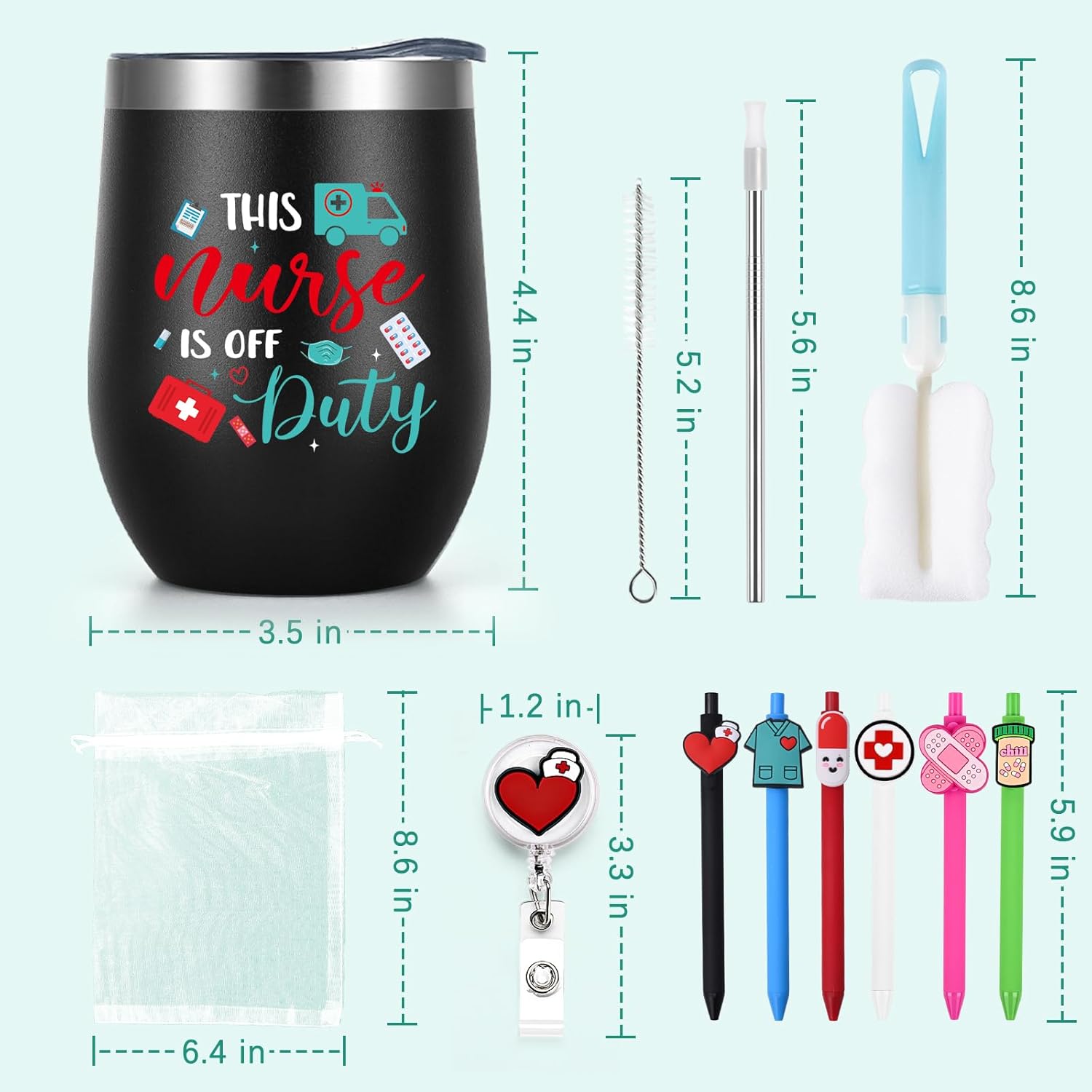 Lifecapido 30Pcs Nurses Week Gifts Bulk 2026, 12oz Nursing Wine Tumblers, Badge Clips, Ballpoint Pens, Bracelets, Gift Bags, Nurse Appreciation Gifts for Nurses Nursing Students(Black)