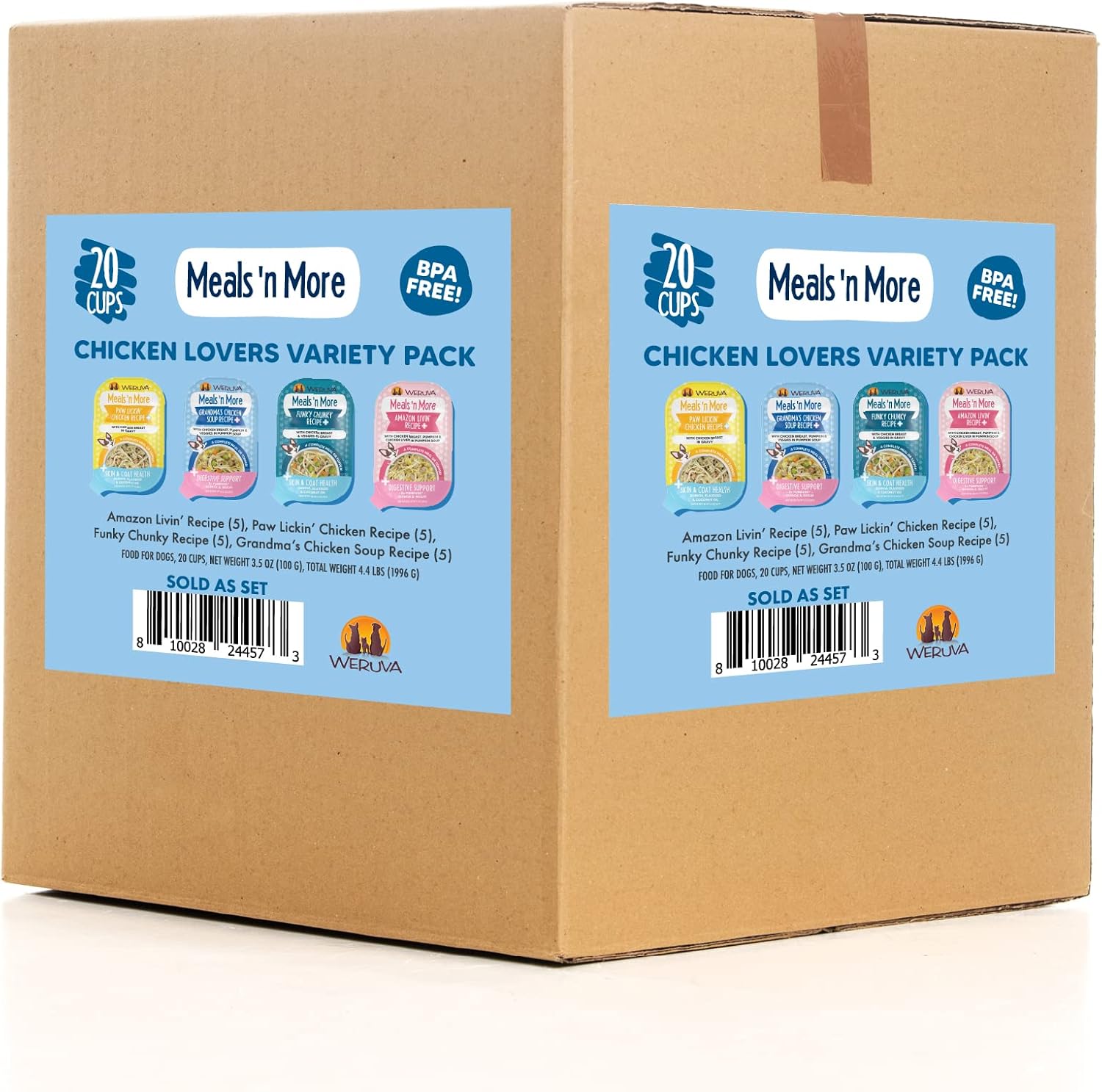 Weruva Meals 'n More Chicken Lovers Variety Pack – Canned Dog Food, 3.5 oz Cans (20 Count)