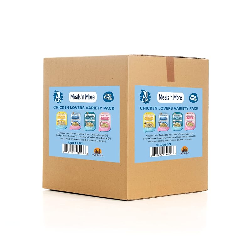 Ração úmida para cães Weruva Meals 'n More Chicken Lovers Variety Pack, 20 unidades de 99 g