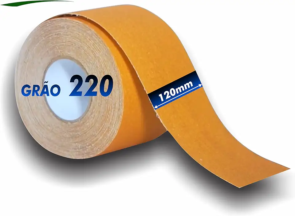 Lixa Para Madeira Pano Rolo 5m x 12cm Grãos a Escolher 36 40 50 60 80 100 120 150 180 220 (Grão 220)