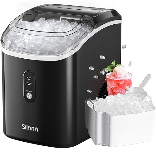 Nugget Ice Maker Countertop, Silonn Chewable Pellet Ice Machine with