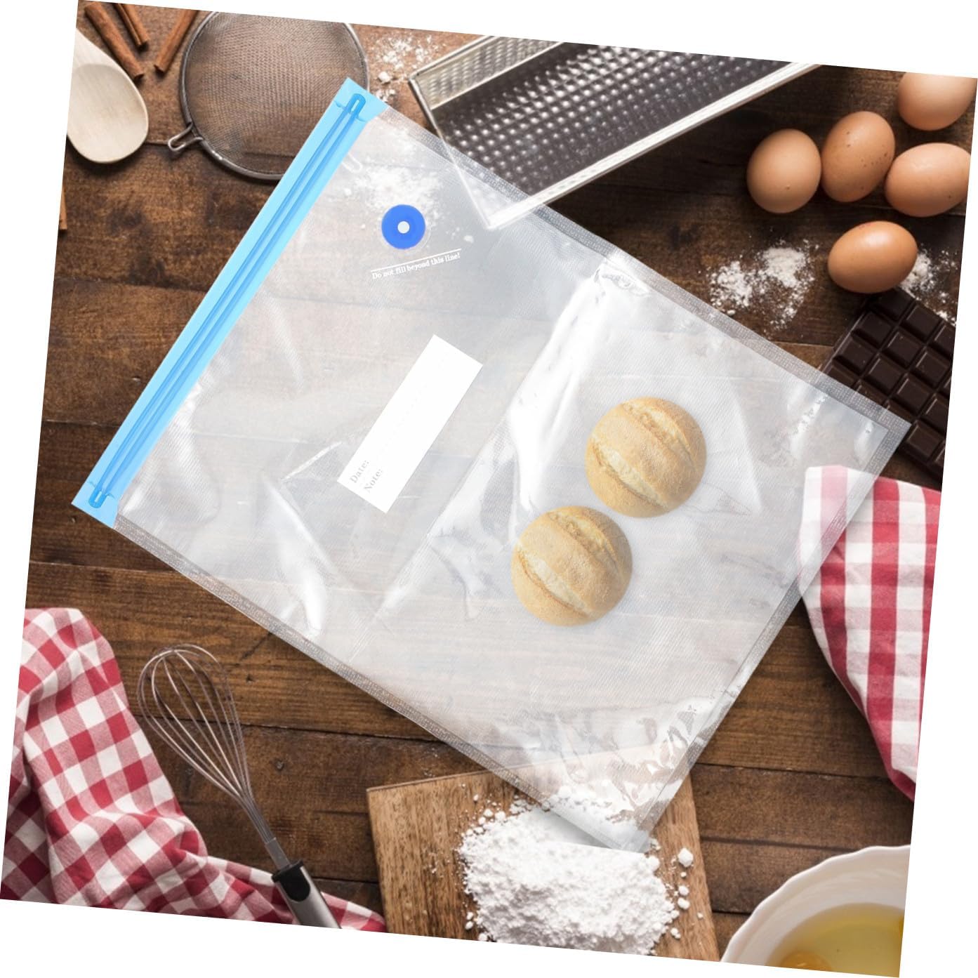 1set Reusable Vacuum Food Storage Bags Zipper Clips for Food Preservation Thick High Fresh Keeping Performance