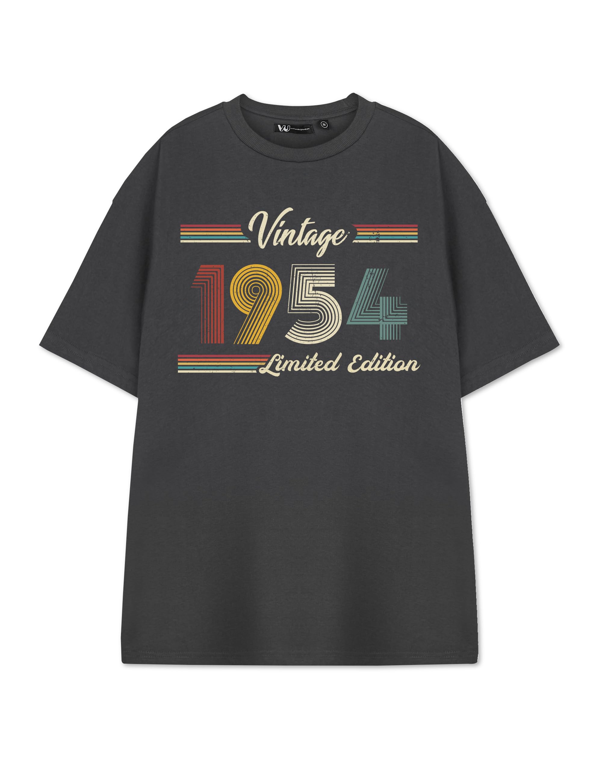 B&Q -  Show Me The Merch Unisex Grey Vintage 1954 Short Sleeved T-Shirt (X-Large)