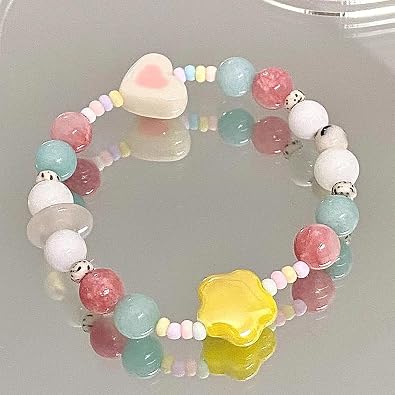Tooe Women's Cutecore Japanese Beaded Chain Kawaii Cute Bracelet Aesthetic Accessories Preppy Indie Friendship Jewelry