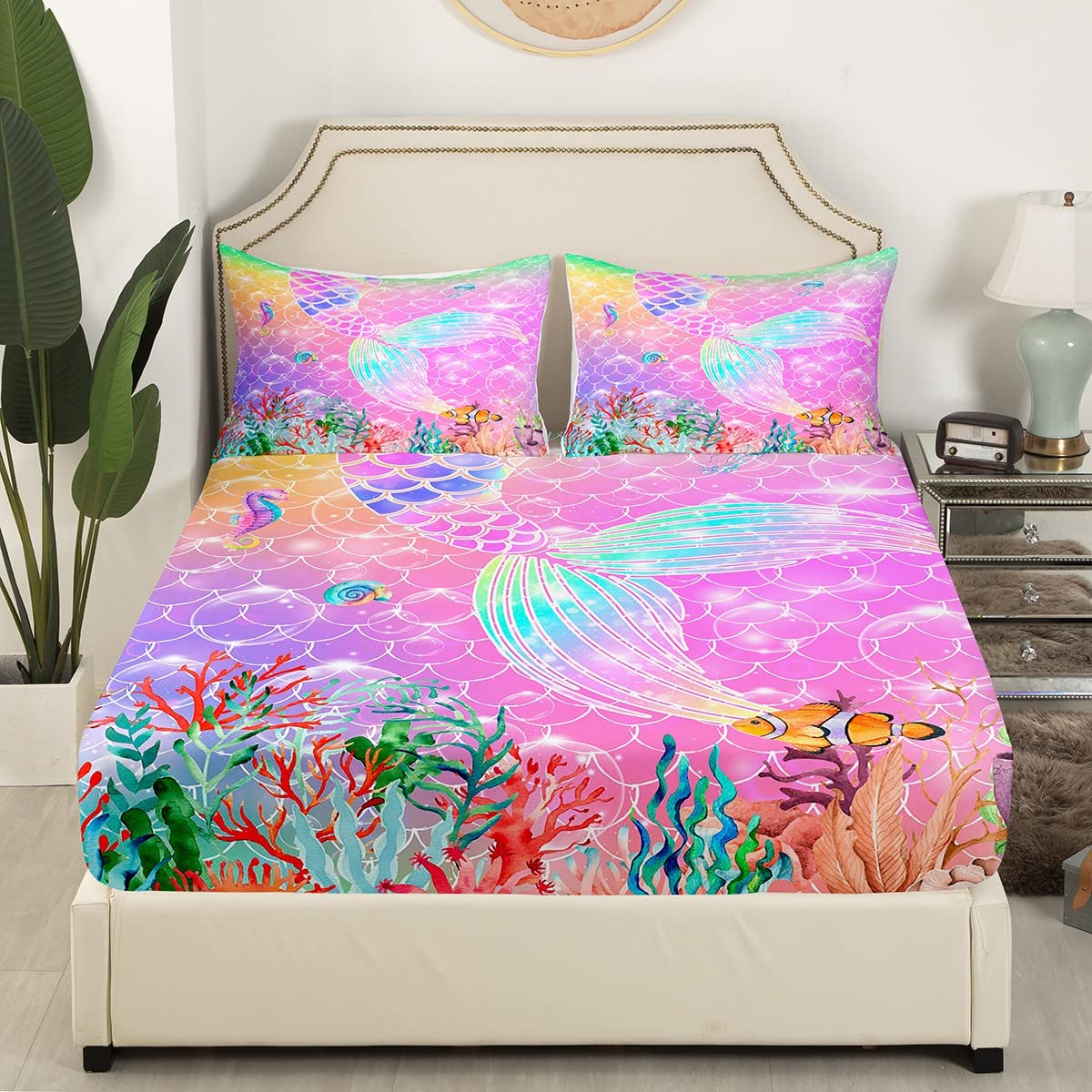 Mermaid Fitted Sheet Double Size - Image 4