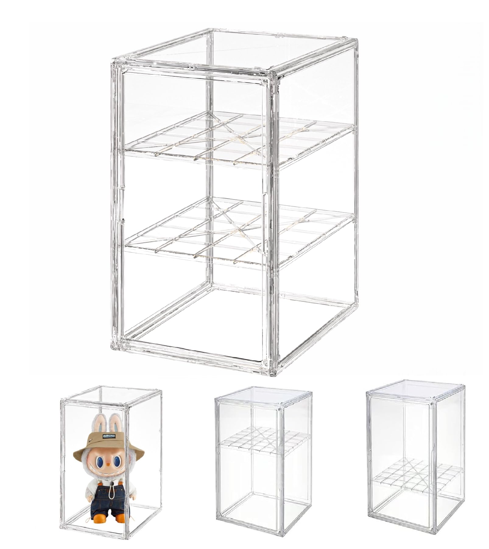 Vitrine Schaukasten Box Acryl Vitrine, Sammlervitrine mit Tür, Für Minifiguren, Figuren Vitrine Kleine, Action Figuren Spielzeug, Modellautos, Sammelfiguren (50*29.5*37)