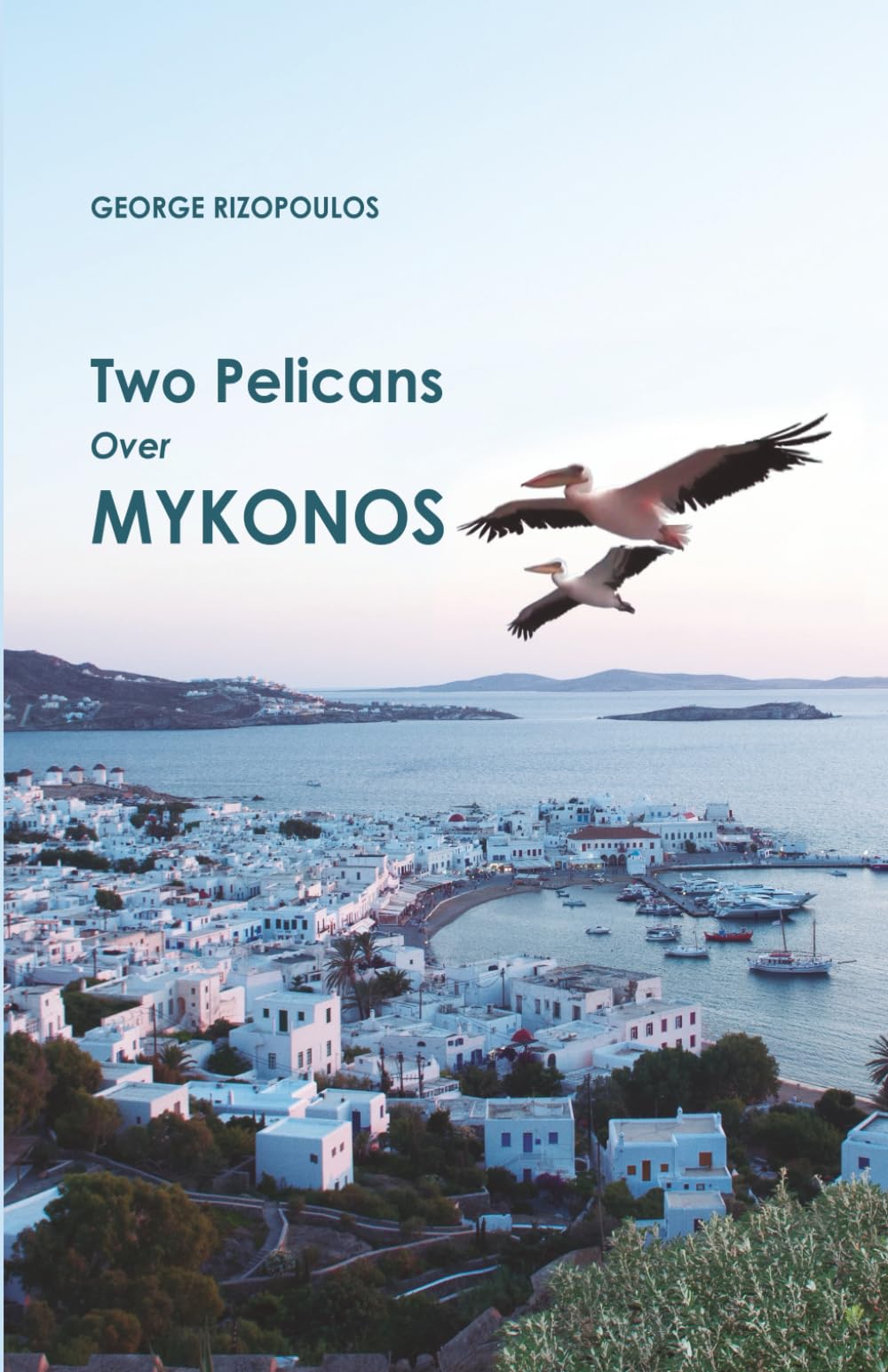Two Pelicans Over Mykonos