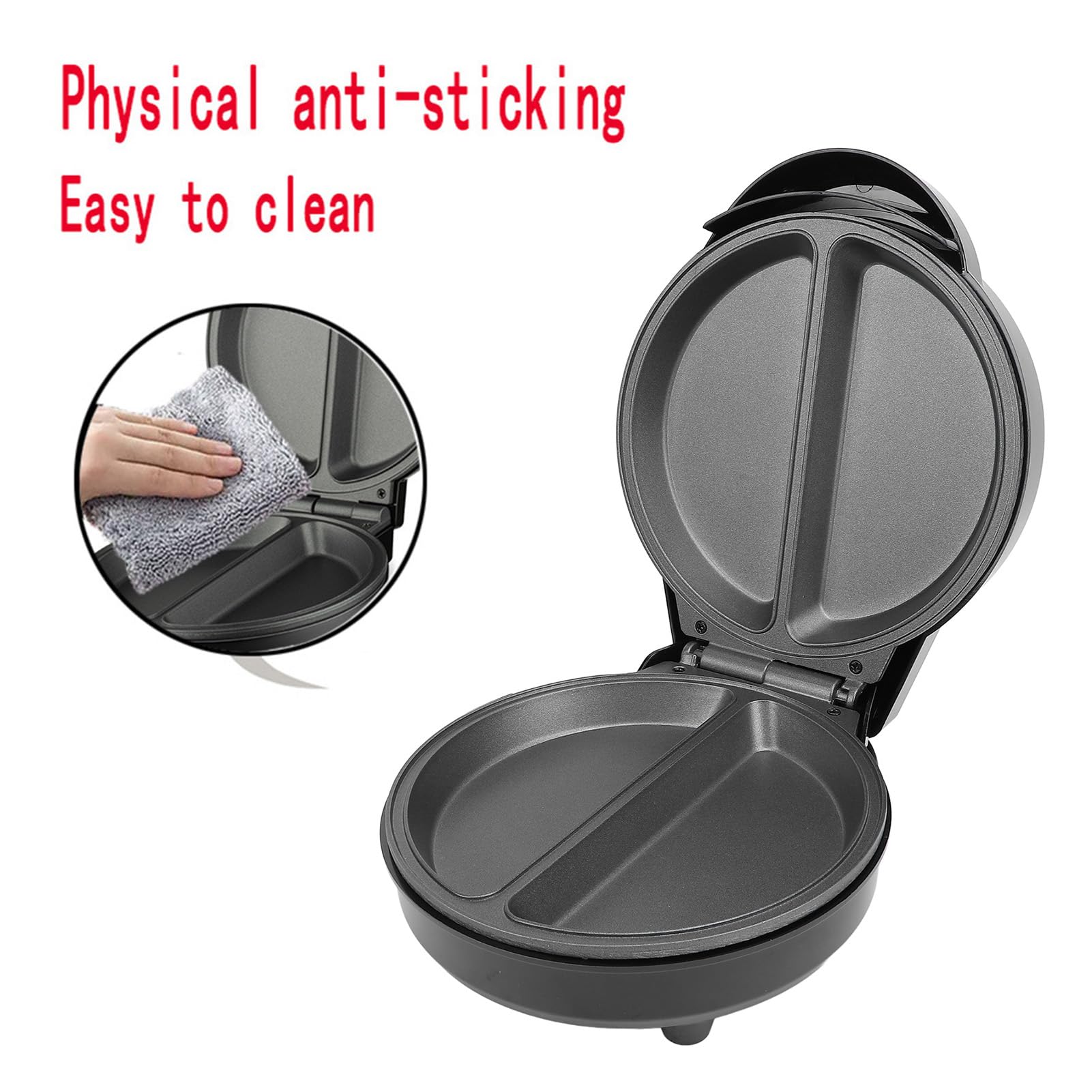Macchina per Pizza Elettrica, Pizzaiola da Banco Professionale con Riscaldamento Uniforme, Piastra per Grill da Interno per Frittata, Pane, Torte, Barbecue, Piastre (Spina