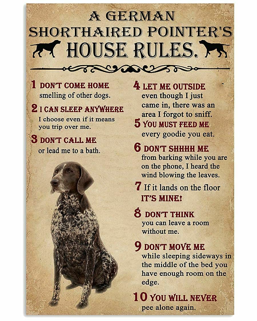 Biopracess Metalpostera24861 German Shorthaired Pointer Rules For Livingroom Gift For Dog Lover Metal Sign Art Tin Metal Poster Gift 8X12 Inch