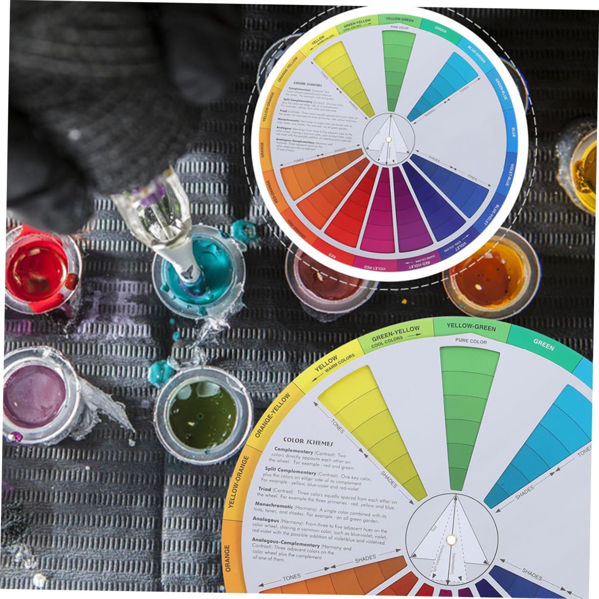 4pcs Standard Wheel for Learning Theory Gradient Mixing Guide for Makeup Blending Painting and Art Education