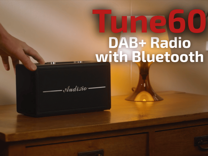 Radio Rétro Audizio Tune60 - DAB+/FM/Bluetooth, Écran LCD, Autonomie 10h - Design Vintage Pour Salon