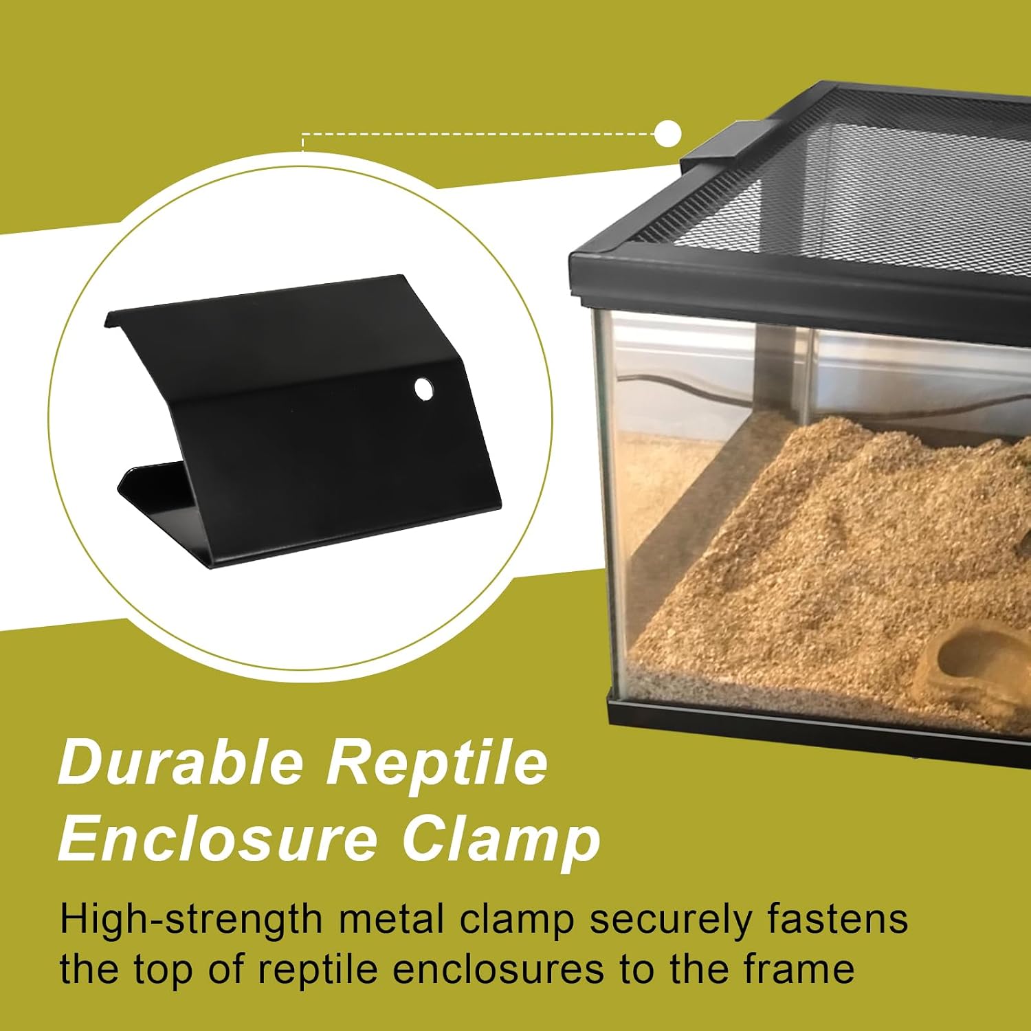 Reptile Terrarium Covers Heavy Duty Screen Clips for 30 Gallon or Larger | Reptile Aquarium Tank Lid Clips, Reptile Enclosure Lock, Provide Strong Extra Security, 4 Pack