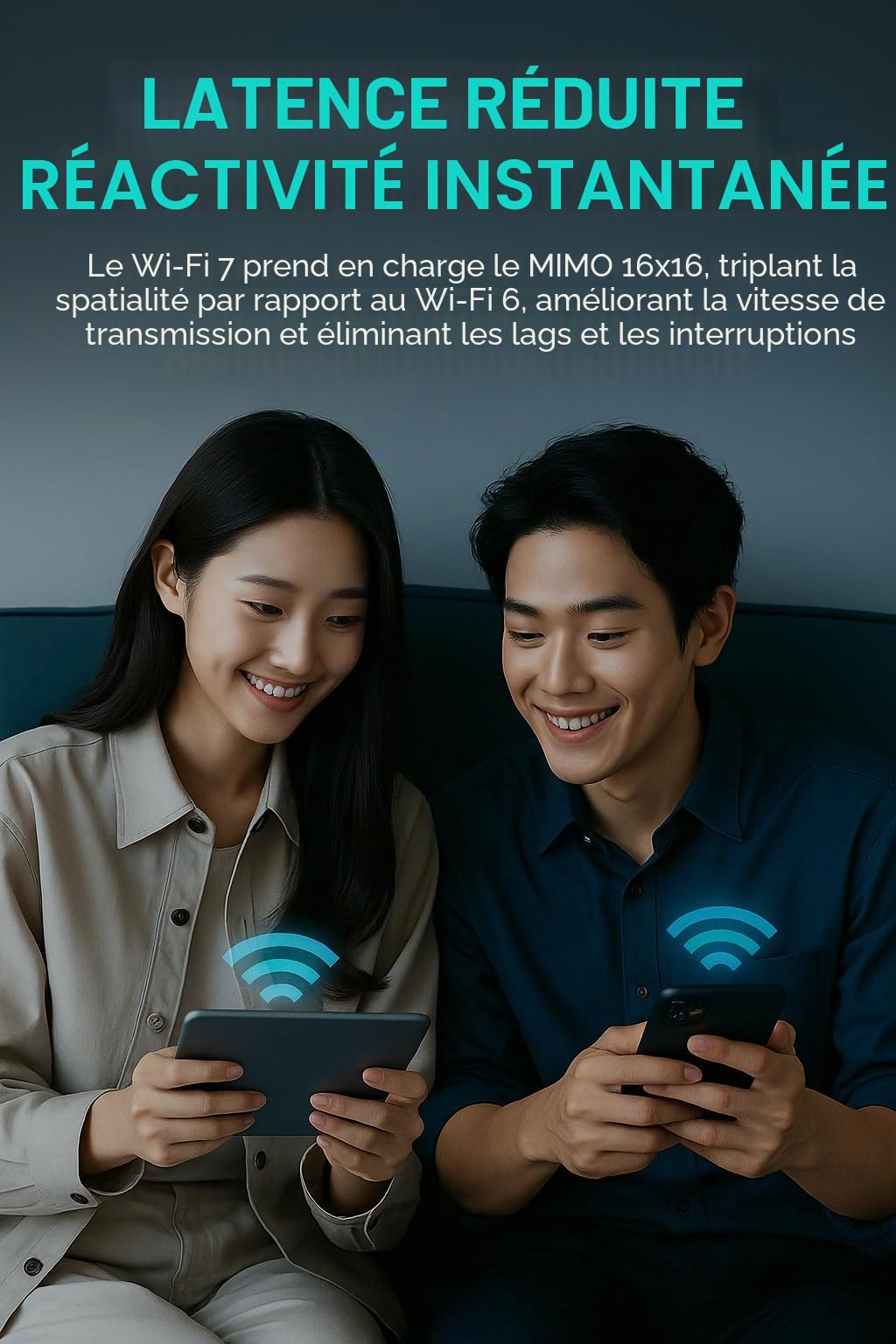 Clé Wifi 7 BE6500 pour PC Fixe 6500Mbps, ElecMoga Adaptateur WiFi USB 2.4/5/6GHz Adaptateur Sans Fil USB 3.0 2x5dBi Antenne WiFi Dongle WiFi pour Windows 11/10