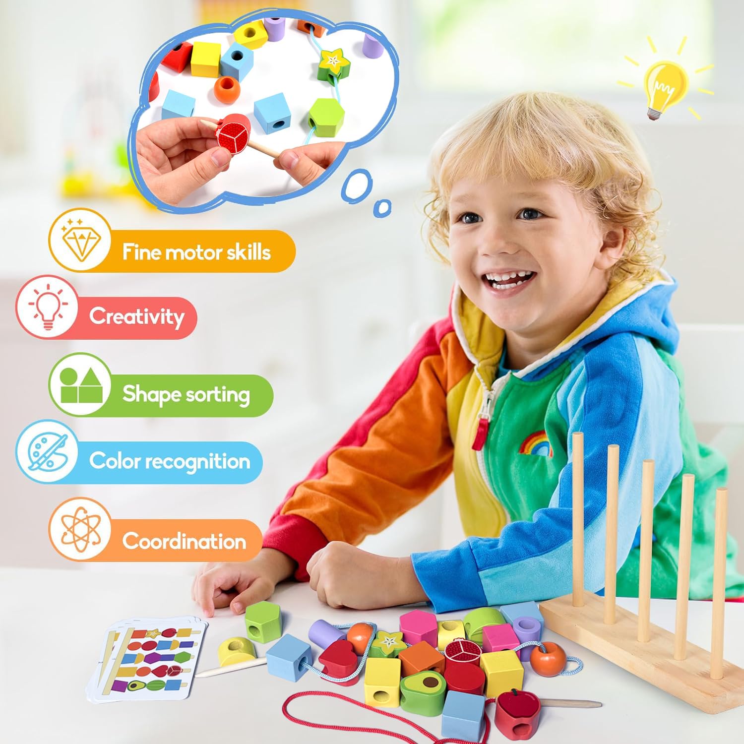 Apilables Años Goujfol Juguetes Niu00f1os Madera, En