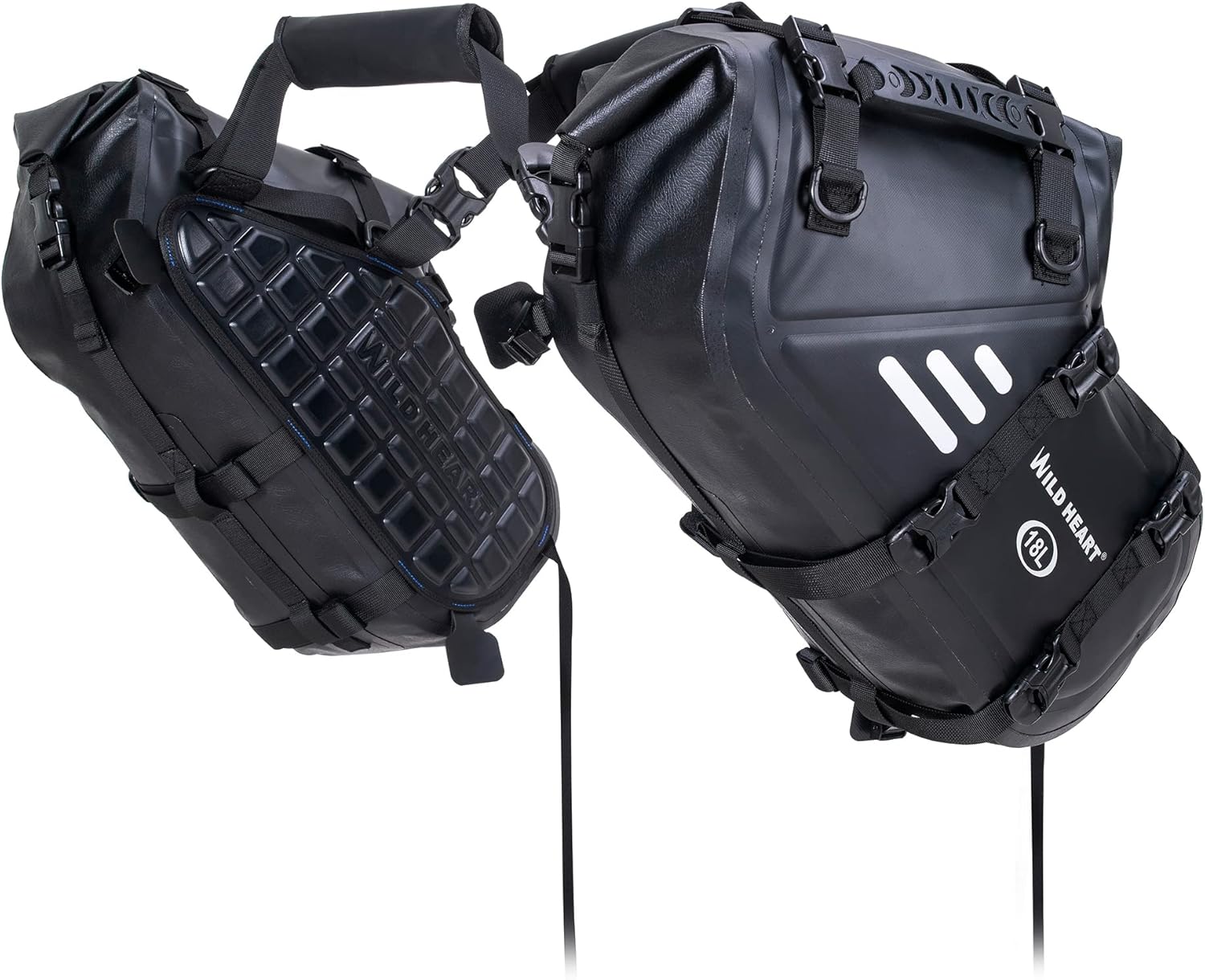 WILD HEART Motorcycle Saddlebags Waterproof 18L Compatible with Most