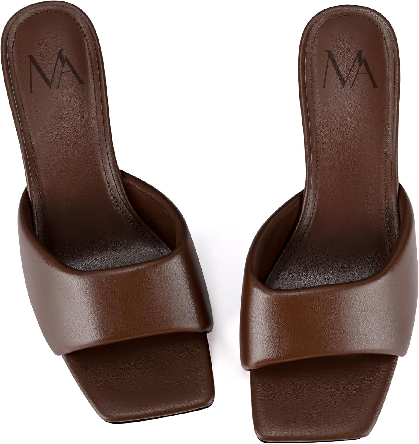 MIRAAZZURRA Heel Mules for Woman Square Open Toe Chunky Block Heel Slip on Heeled Sandals Casual Comfort Party Shoes - Image 7