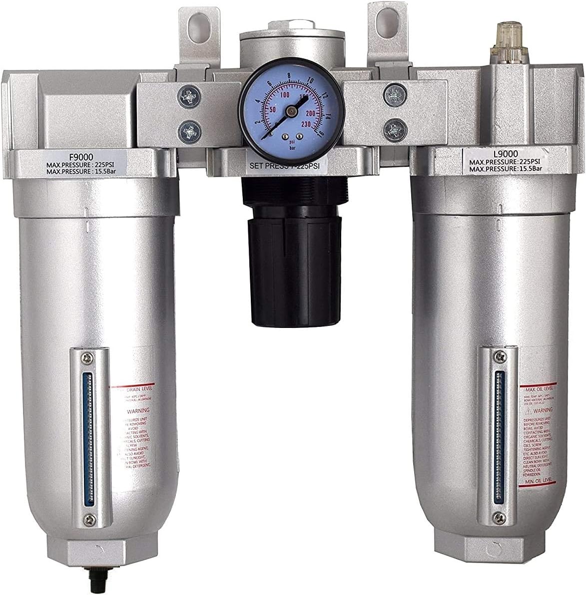 I.E.E 3/4" Heavy Duty HIGH Flow Combination Filter Regulator Lubricator AIR LINE PARTICULATE Filter Moisture Trap Lubricator Oiler Regulator Clean AIR Tools AUTO Drain!