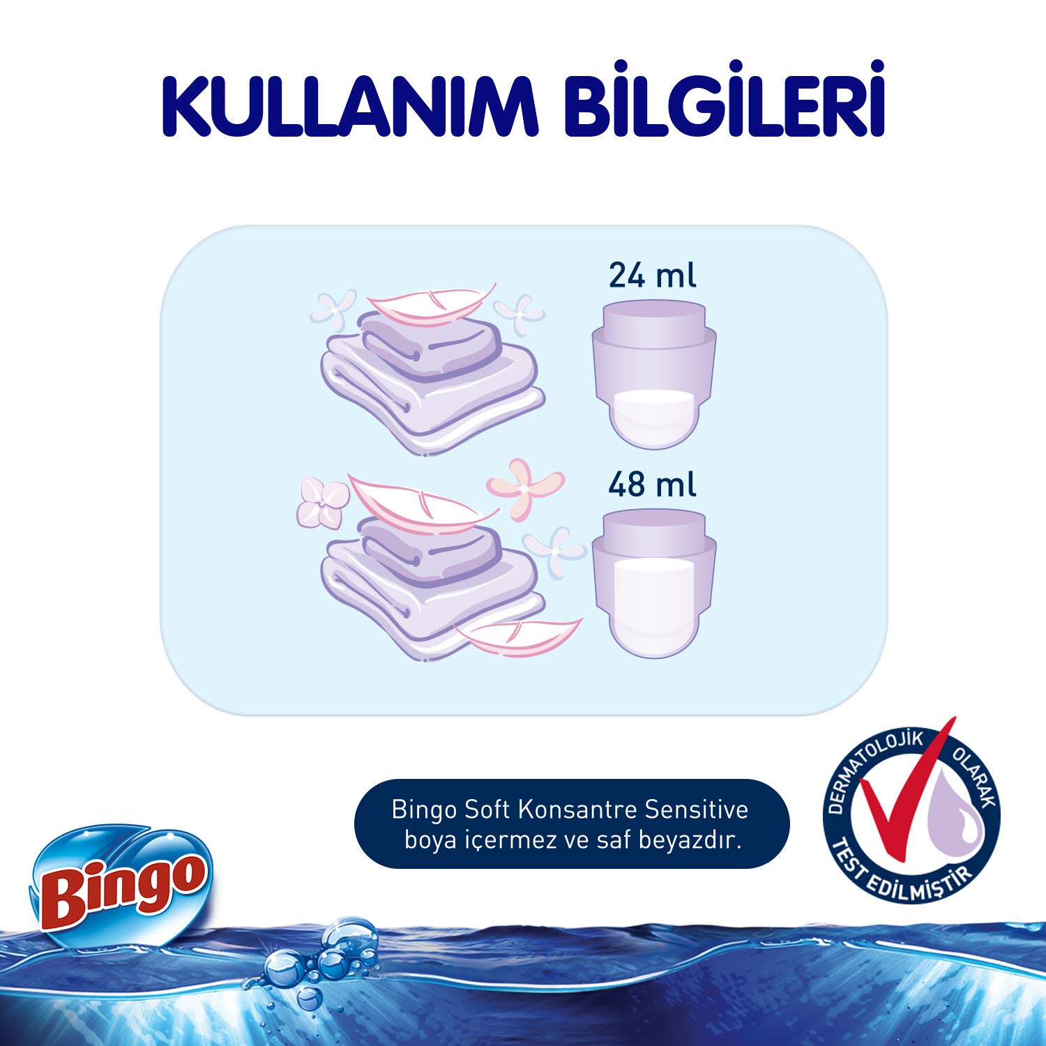 Bingo Soft Konsantre Çamaşır Yumuşatıcısı, Sensitive, 1440 Ml