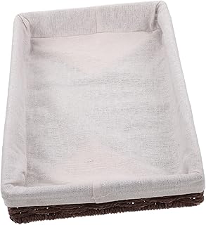 ABOOFAN 1pc Rattan Storage Basket Seagrass Storage Snacks Container Flat Bread Bread Cosmetic Containers Key Tray Decorative Basket Flat Fruit Tray Makeup Tray Shelf Coffee Table