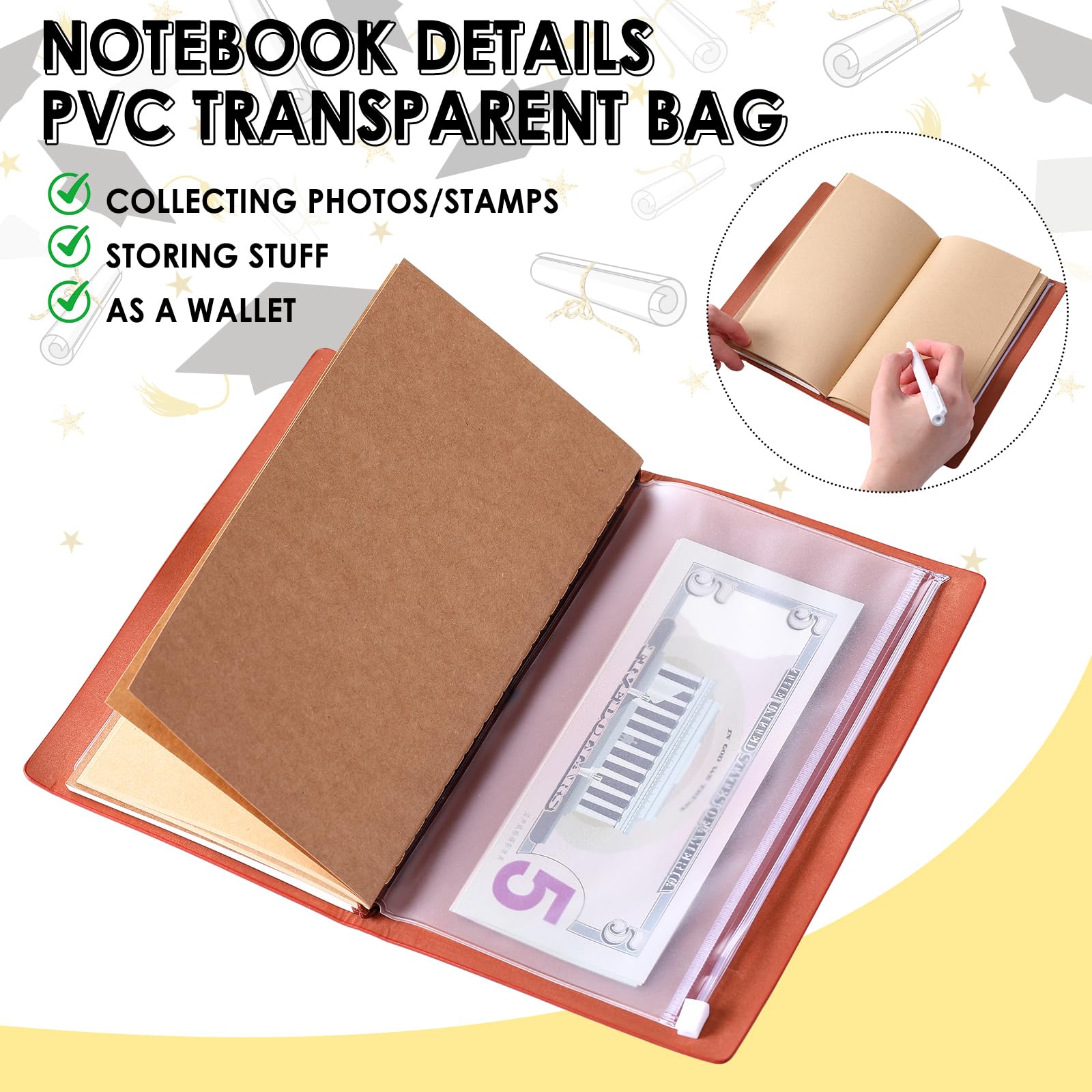 Baderke 8 Pcs 2026 Graduation Gifts Set for Her Congrats Grad Gift Basket Contents Plush Bear Notebook Glasses Cup Makeup Bag Scented Candle Socks Gift Card Graduated Favors for High School College
