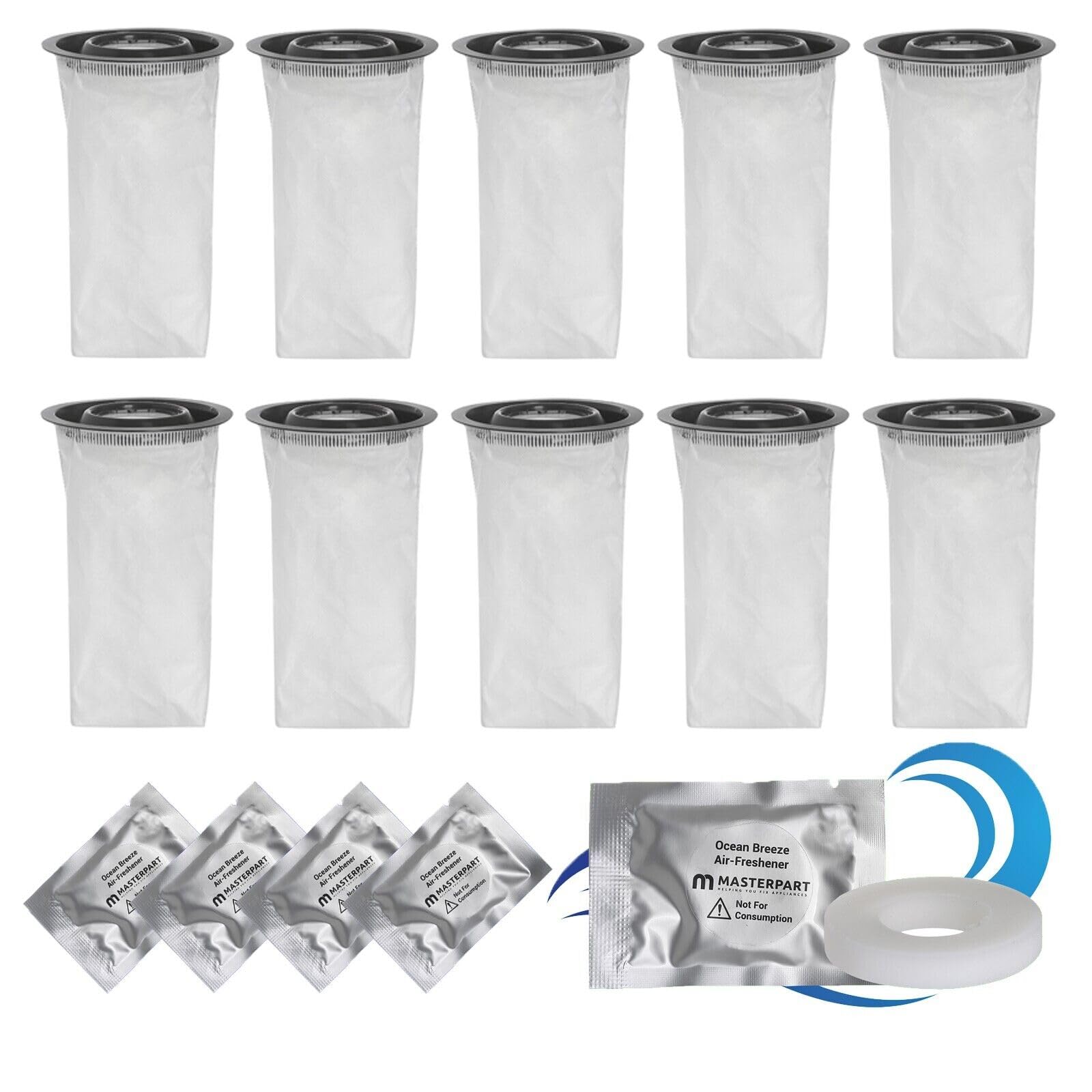 Masterpart x10 vacuum cleaner bag pods made to fit Numatic Henry Quick Stick Pods Hetty Numatic Filter Hoover Dust Bags 5 Fresheners