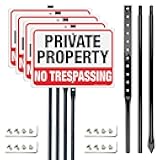 Faittoo Large No Trespassing Sign Private Property with 54