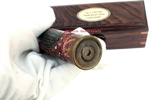 Miniatura 8 de Trabajo de pátina hecho a mano en caleidoscopio de latón con caja de madera - Acabado de pátina de aspecto vintage - Caleidoscopio - Espejo 3D vista