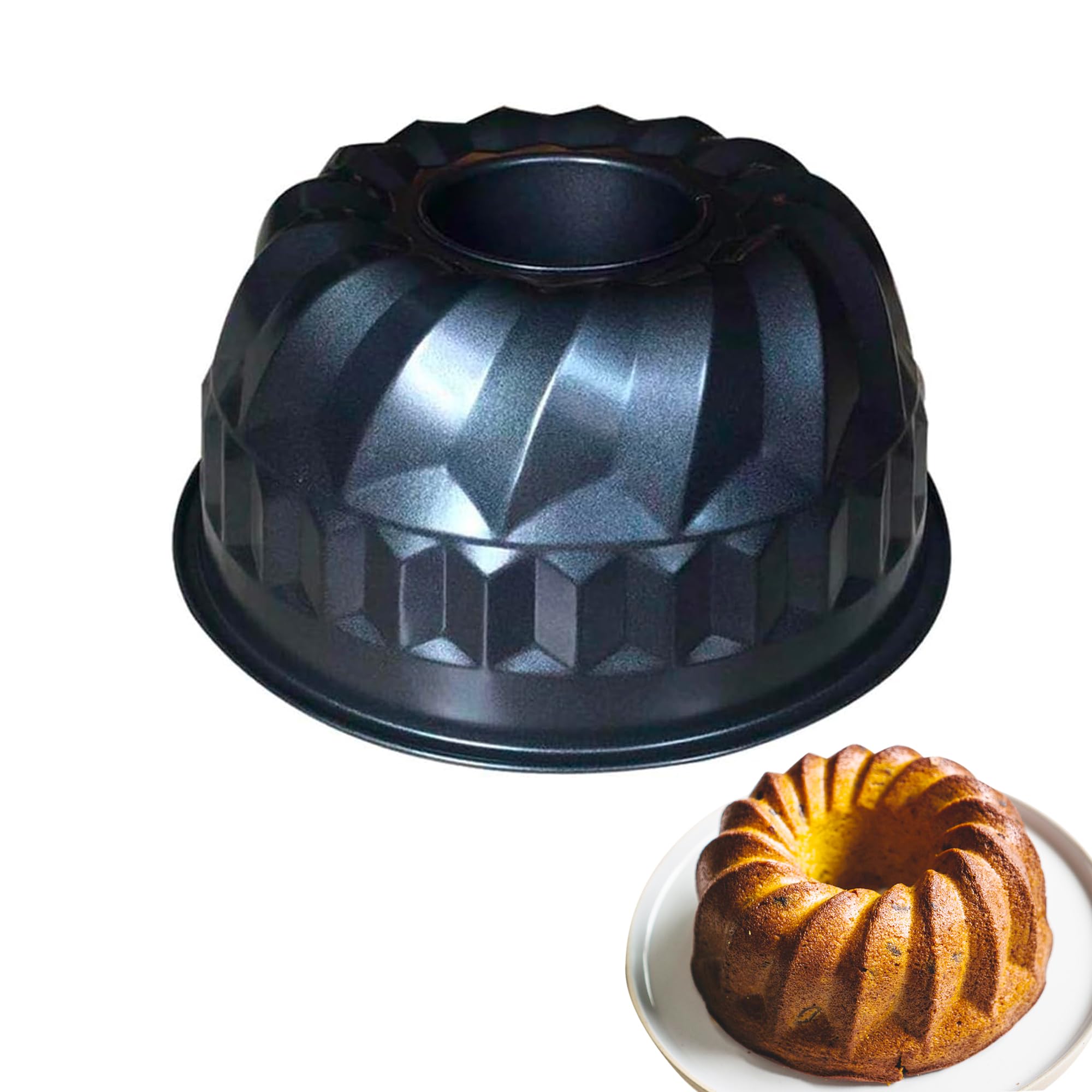 Non-Stick Fluted Cake Pan - Great Baking Tin for Traditional Fluted Tube Pans, Carbon Steel with Non-Stick Coating, for Beginners and Home Bakers