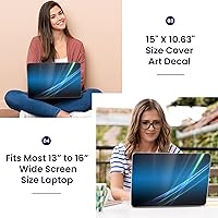 Vista 3 de LSS 15 15,6 pulgadas, adhesivo reutilizable para portátil con 2 almohadillas para muñecas - Protector de vinilo con diseño abstracto, se ajusta a