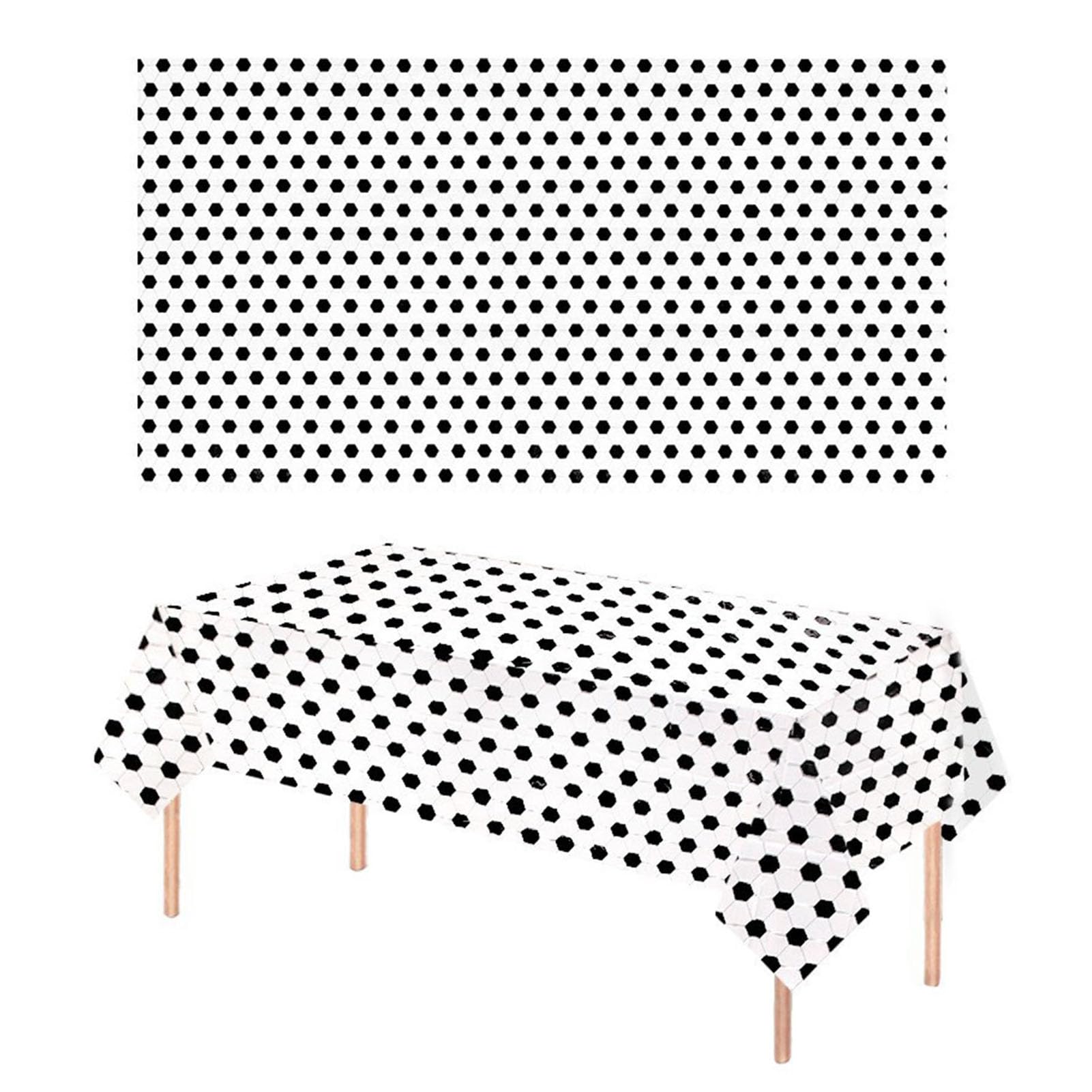 Football Party Tablecloths,137 x 274cm Soccer Table Cover, Waterproof PE Design, Football Sports Party Rectangular Table Cloth,Football Theme Tablecloth for Birthday World Cup Soccer Partys Decor
