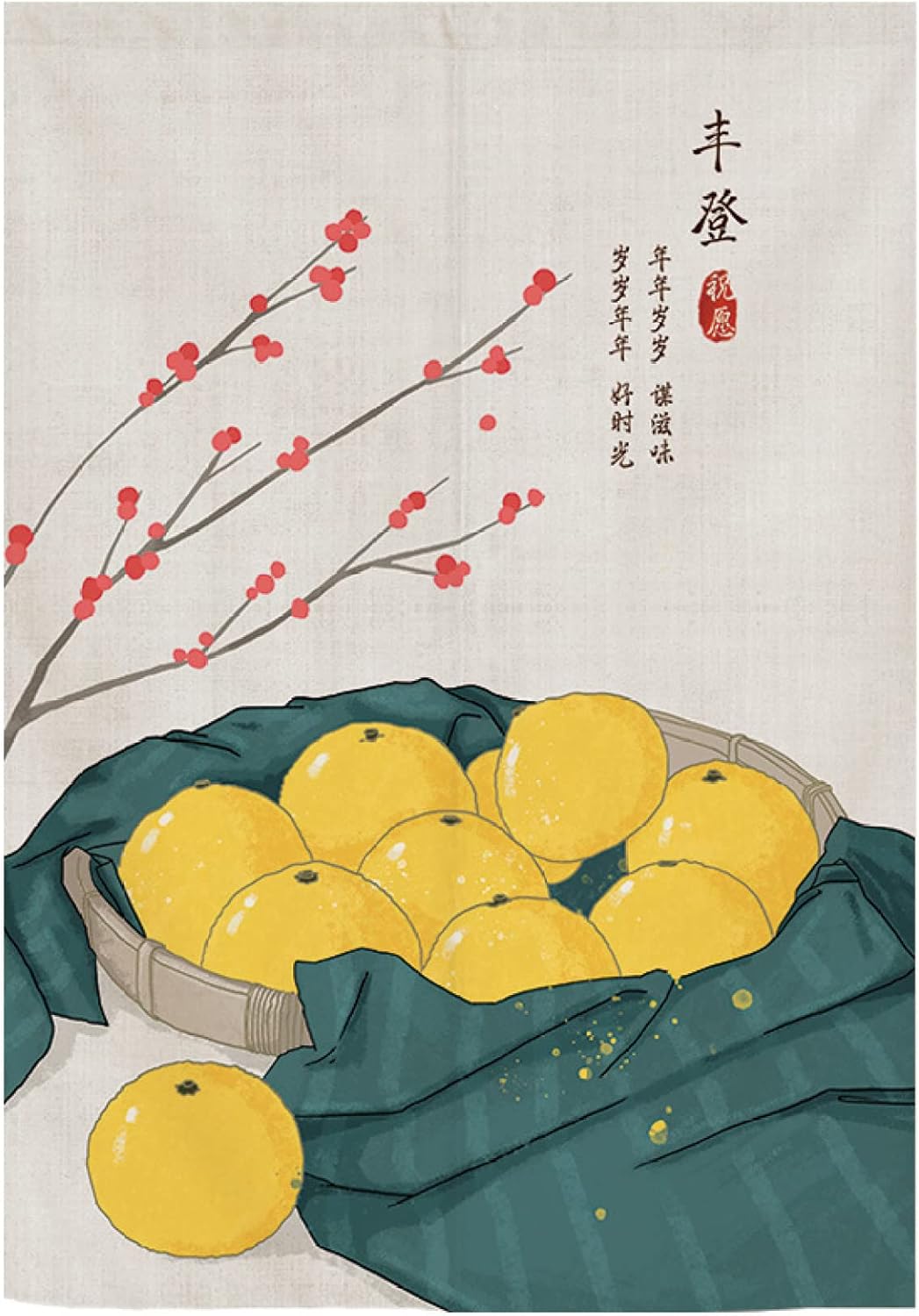 のれん おしゃれ 目隠し 和風 暖簾 桜 果物 ロング 遮光 のれん 玄関 カラー1 キッチン リビング 飲食店 出入り口 間仕切り