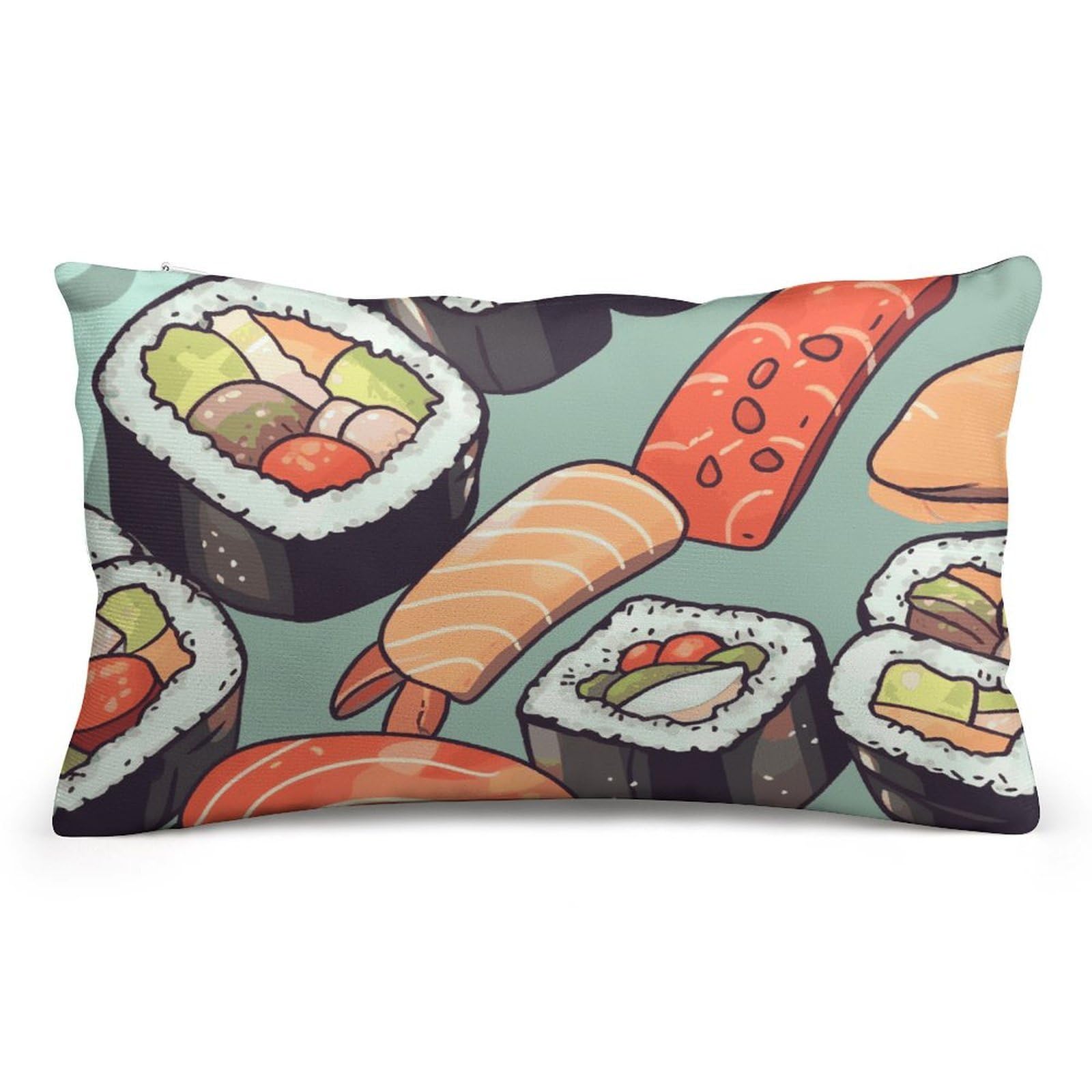 Velvet Pillowcases Standard Size 8"x12", Ultra Soft Breathable Pillow Cases for Bed, Luxury Cozy Fuzzy Pillow Shams, Lumbar Pillow Cover, Sushi Cushion Case Home Decor