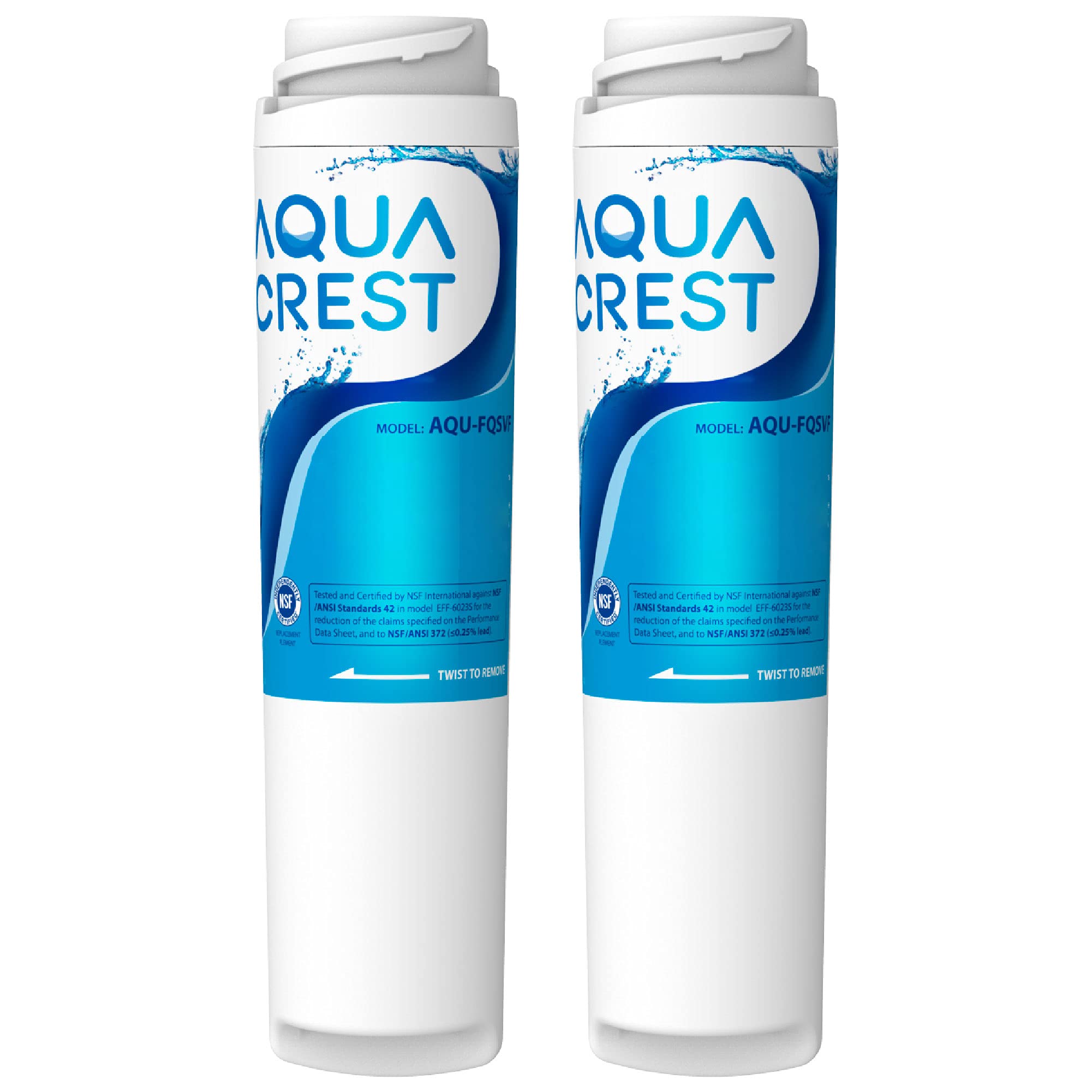 AQUACREST FQSVF FQSVN Under Sink Water Filter, Replacement for GE FQSVF, FQSVN, FQSLF, GXSV65R, NSF 42 Certified (2 Pack), Model No.AQU-FF23-VF, Package May Vary